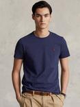 Polo Ralph Lauren Short Sleeve Custom Fit Crew Neck T-Shirt, Navy Heather/c3958