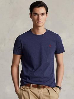 Polo Ralph Lauren Short Sleeve Custom Fit Crew Neck T-Shirt, Navy Heather, Navy Heather/C3958