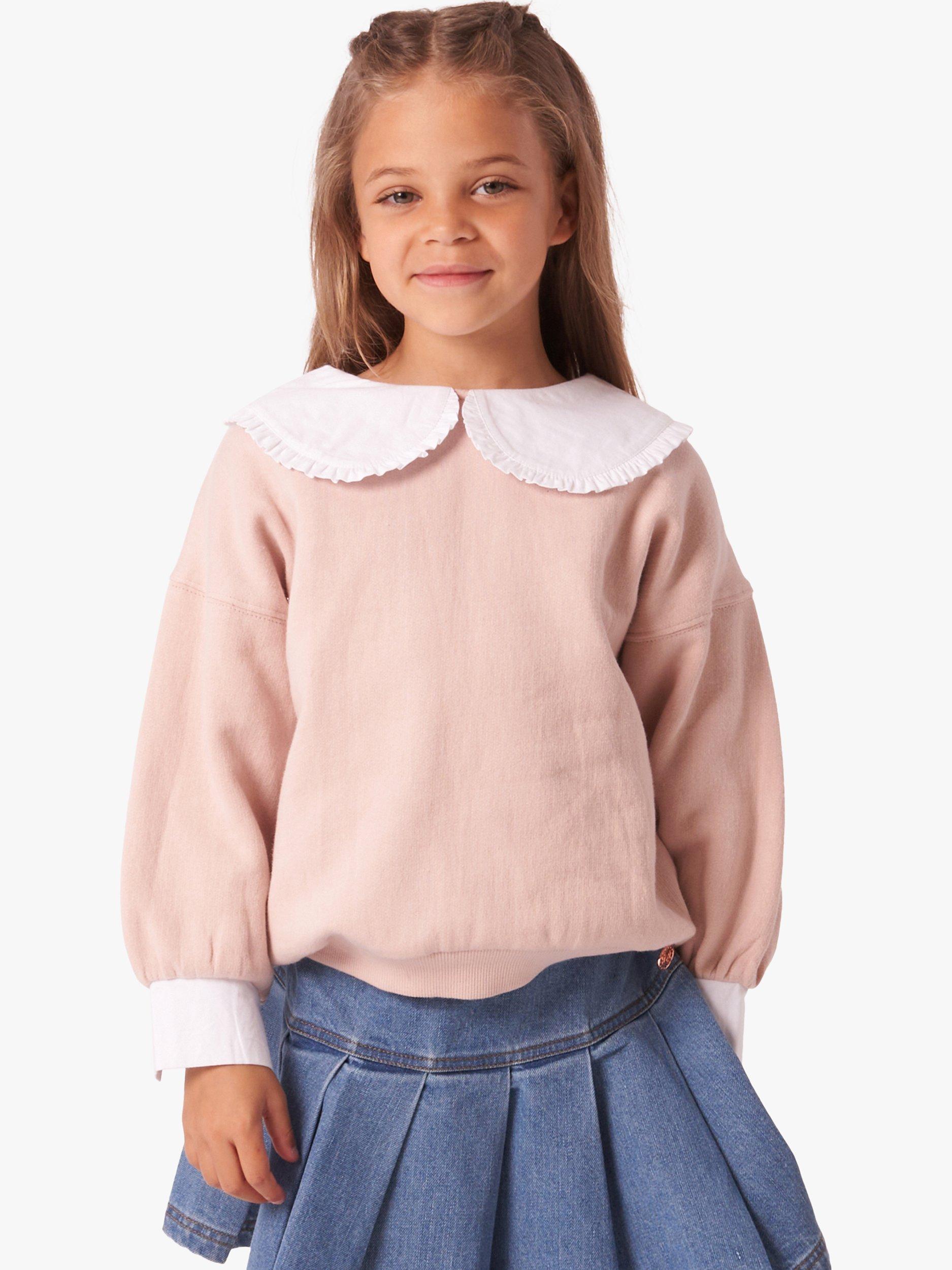 Angel & Rocket Kids' Willow Collar Sweater, Blush
