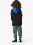 Angel & Rocket Kids' Sonic Colour Block Hoodie, Black/Blue