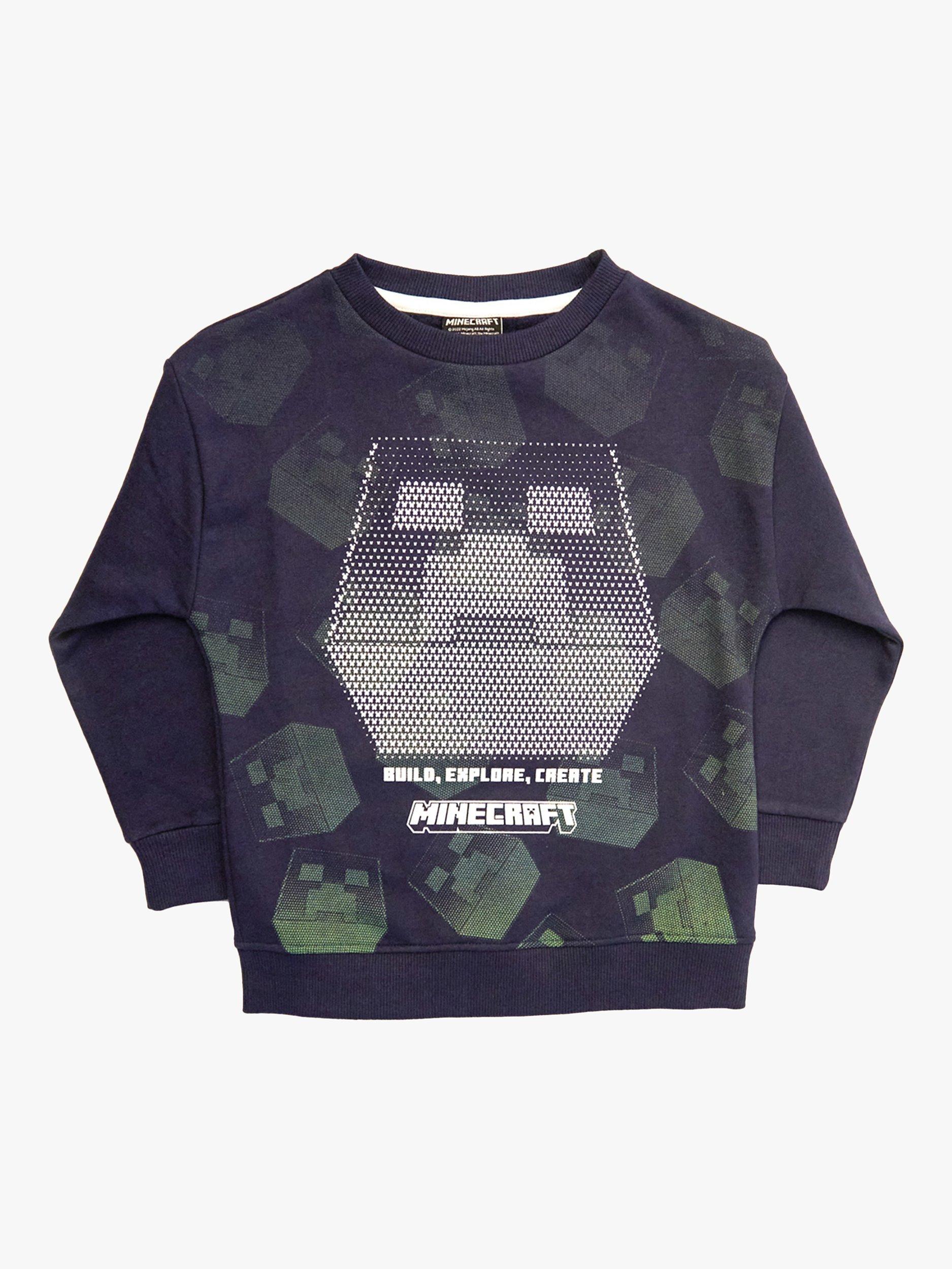 Angel & Rocket Kids' Minecraft Sweatshirt, Navy, 3-4 years