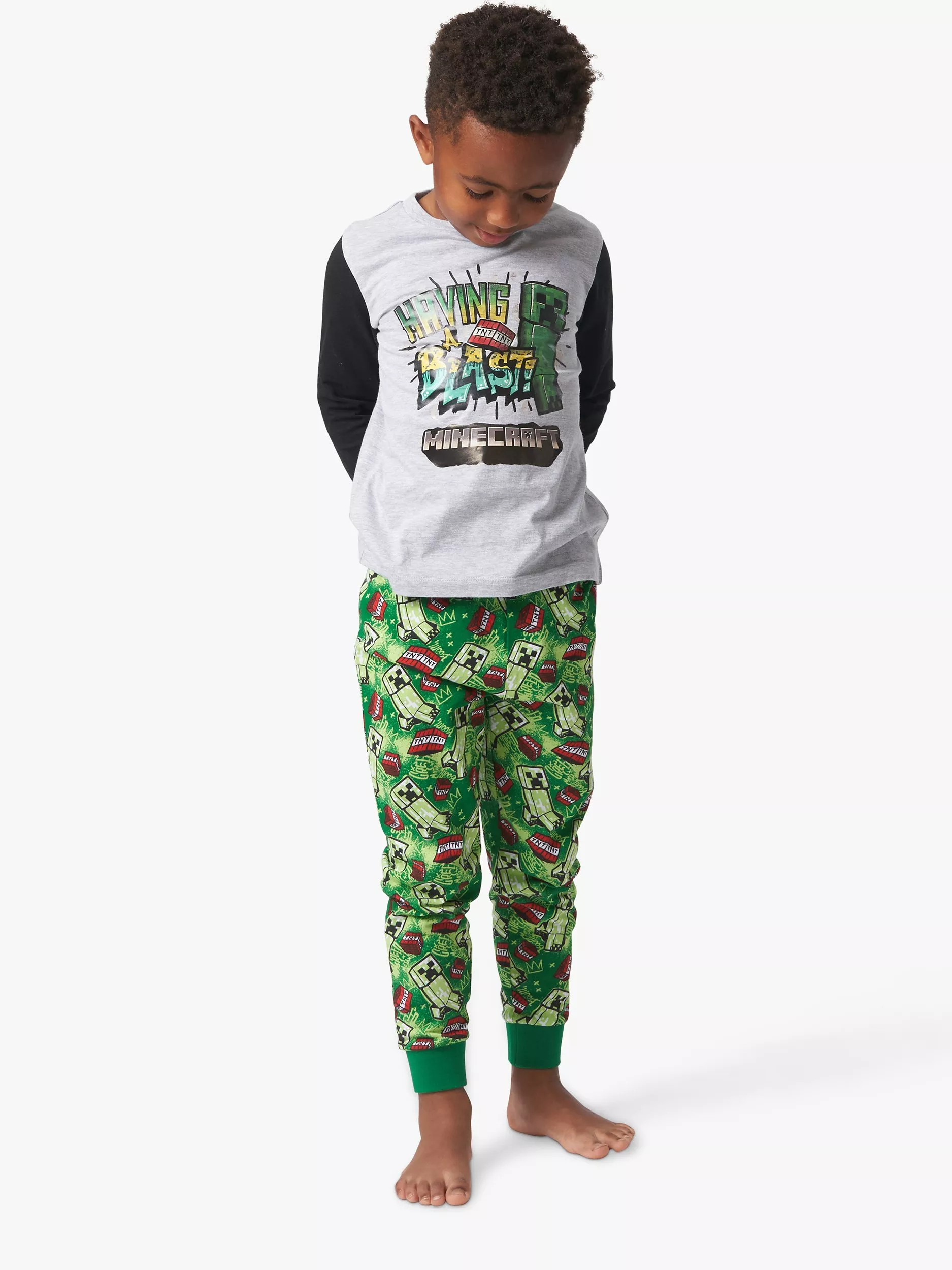 Angel Rocket Kids Minecraft Pyjamas Black Green