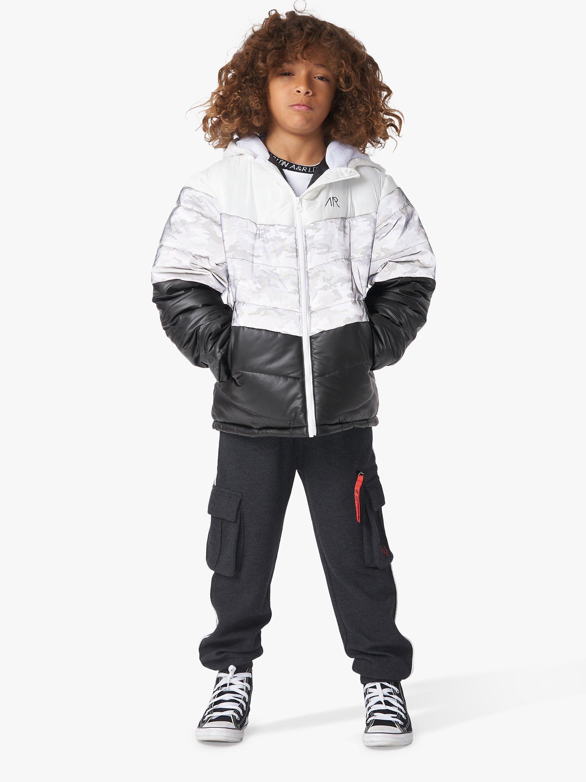 Angel & Rocket Kids' Hunter Colour Block Quilted Jacket, White