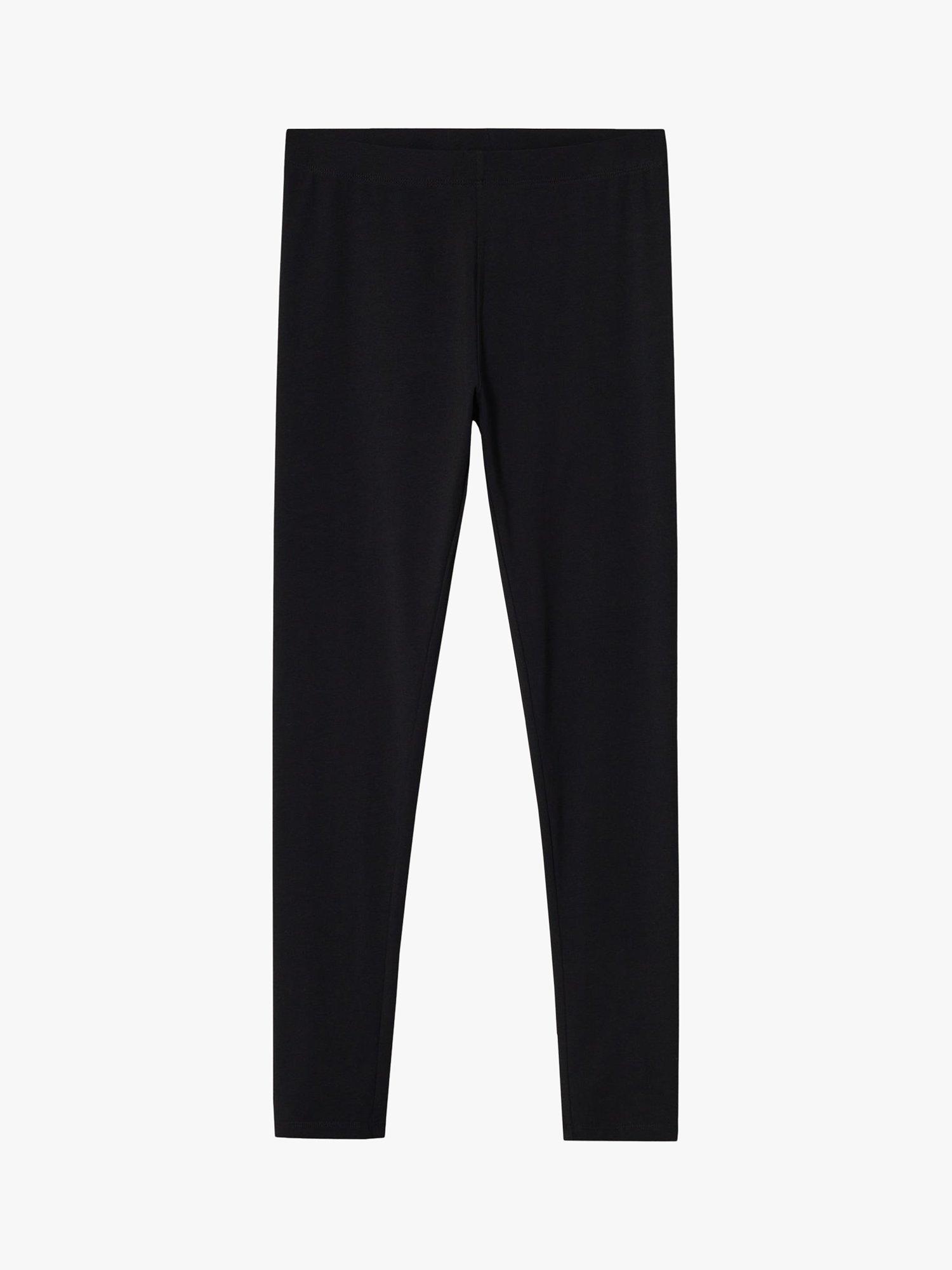 Product image 3 of 6, which shows Mango Cotton Blend Leggings, Black, XS