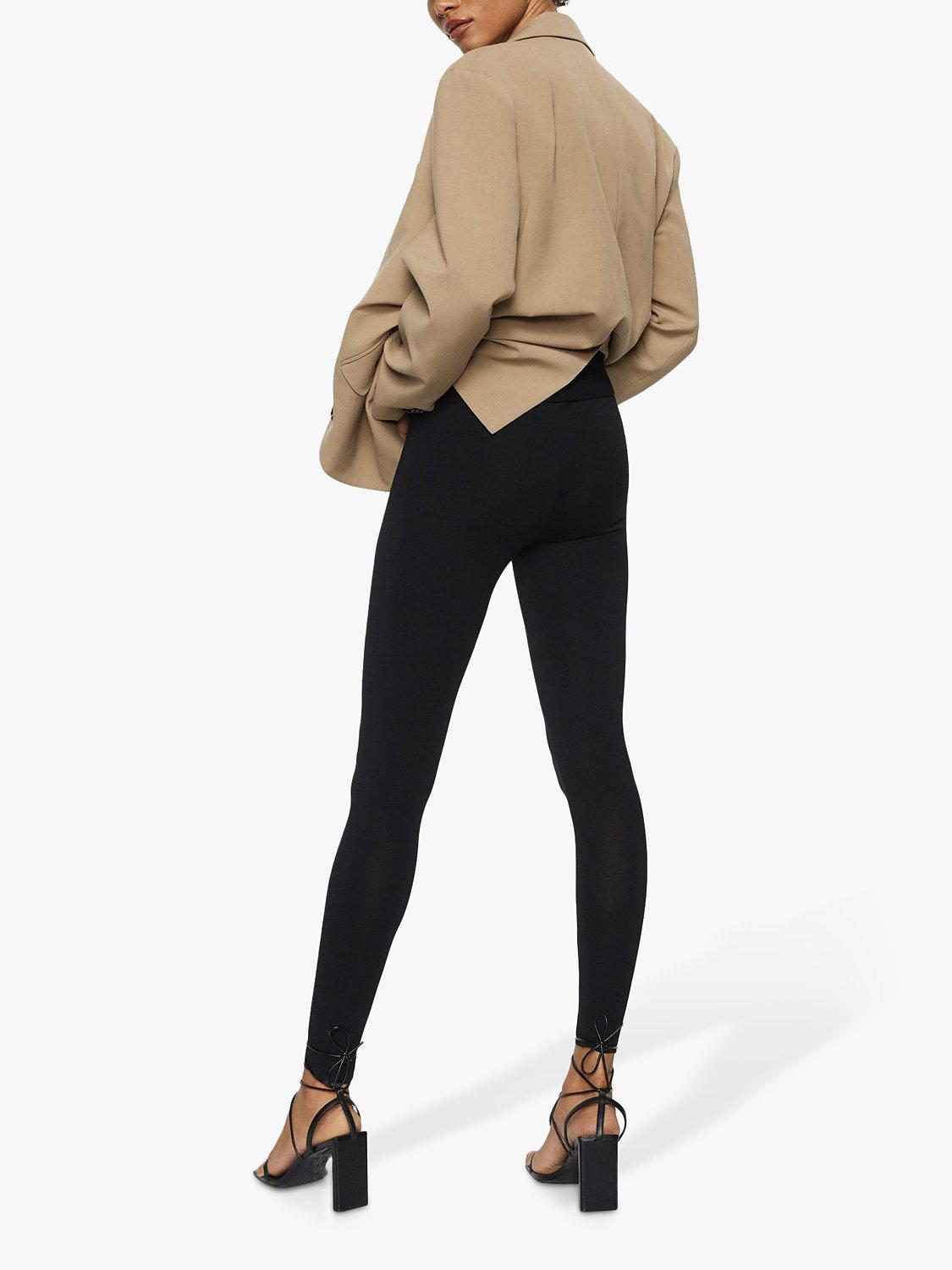 Product image 4 of 6, which shows Mango Cotton Blend Leggings, Black, XS