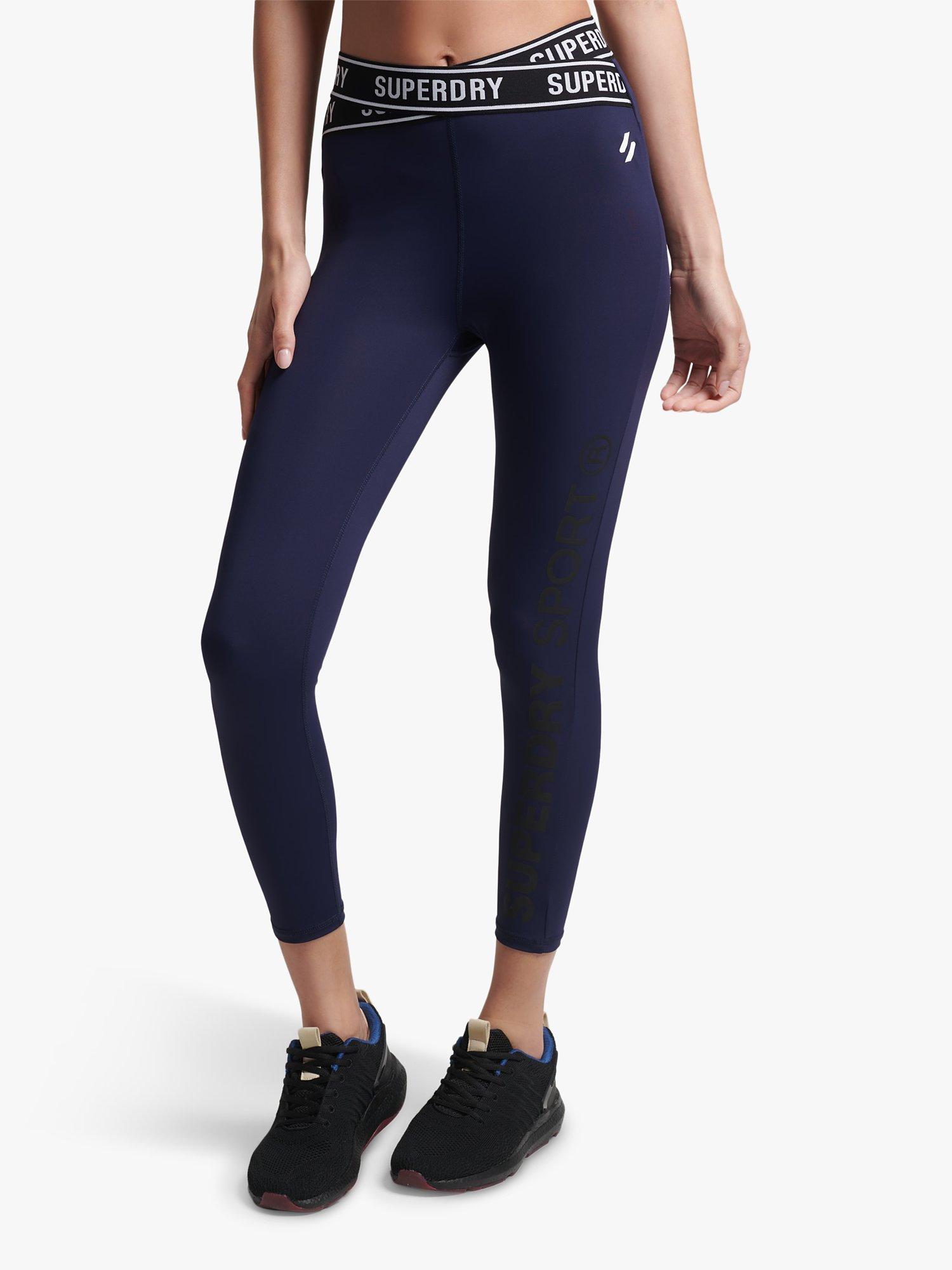 Superdry Training Cross 7/8 Gym Leggings, Rich Navy