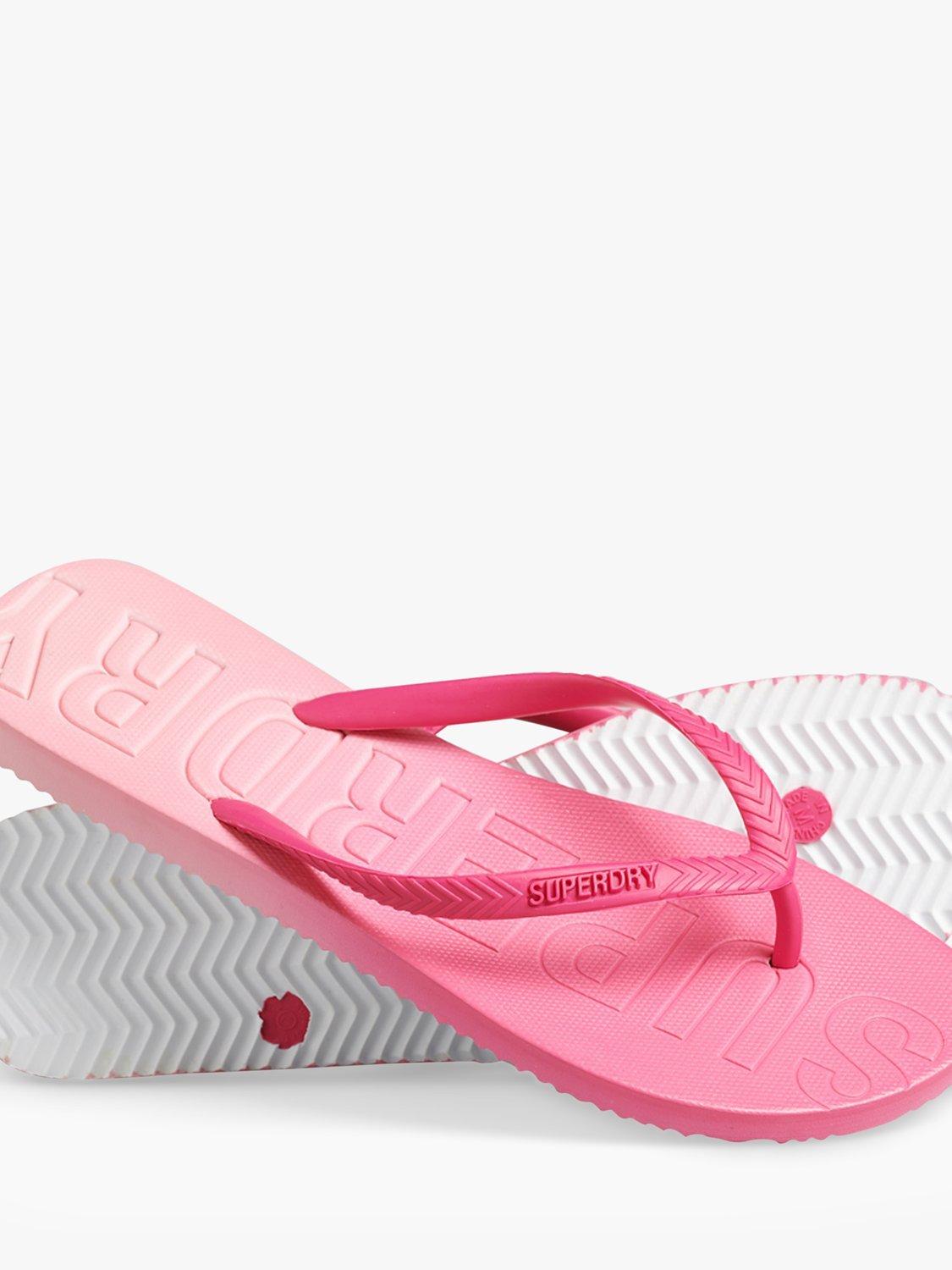 Superdry Dip Dye Flip Flops, Hot Pink