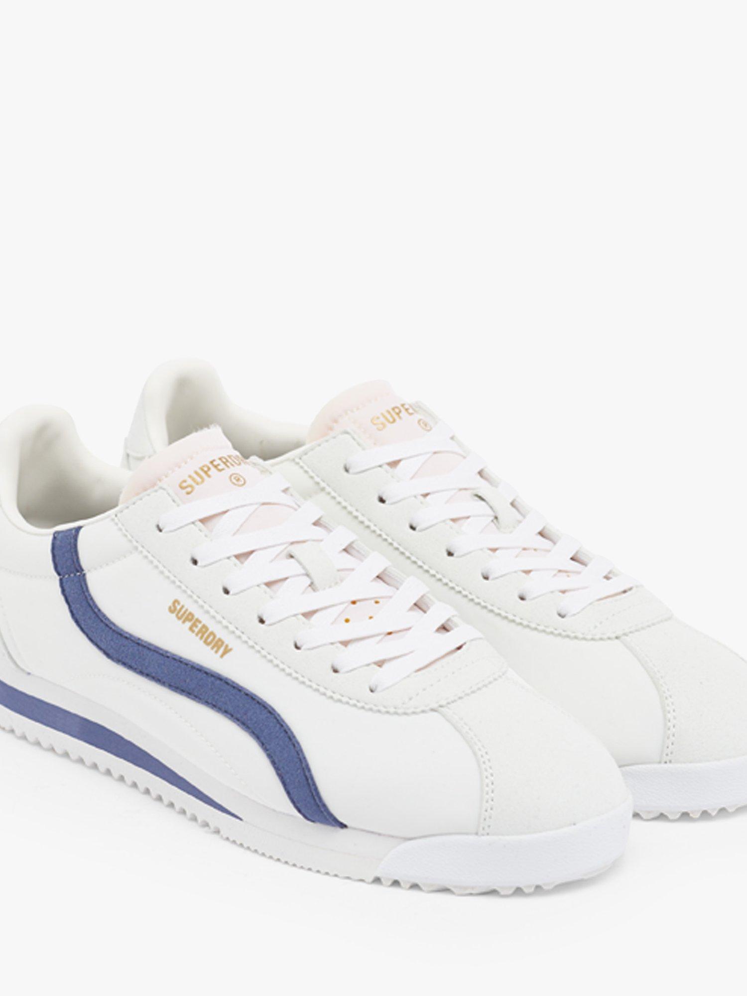 Superdry Vegan Track Running Trainers, White/Soft Navy