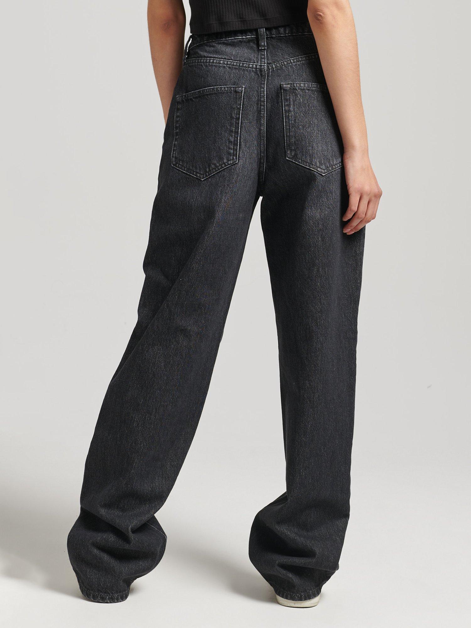 Product image 3 of 5, which shows Superdry Vintage Wide Leg Jeans, Wolcott Black Stone, W26/L30