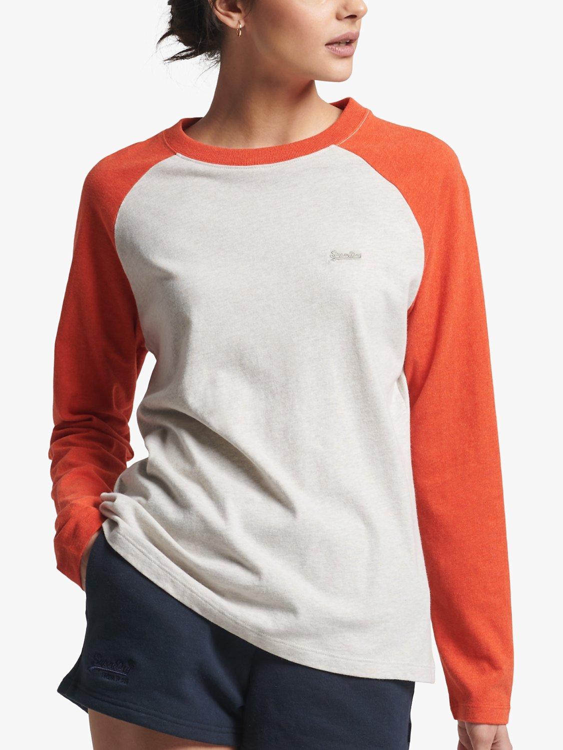 Superdry Vintage Long Sleeve Baseball T-Shirt, Orange