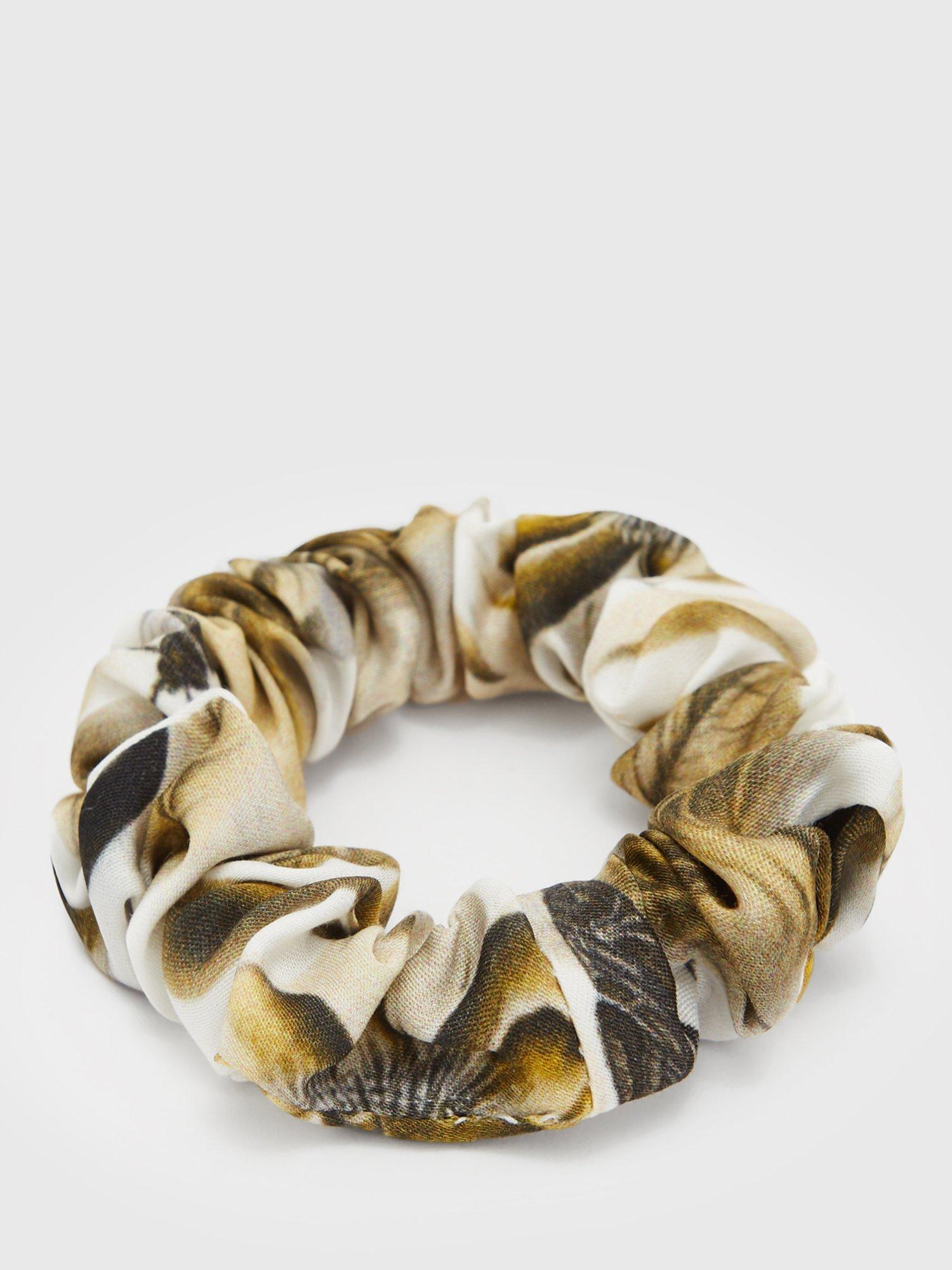 AllSaints Soleil Mini Hair Scrunchie, Ochre Yellow