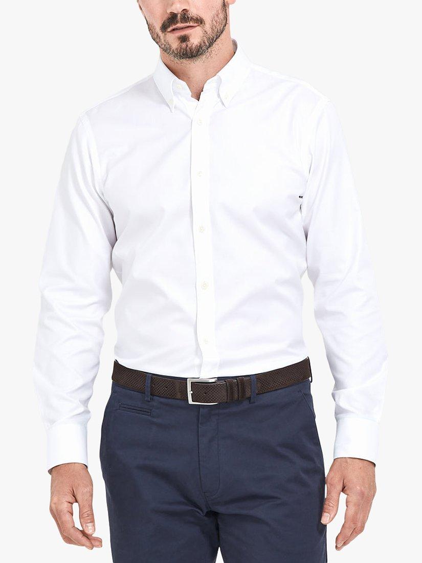 Alder & Green GOTS Organic Cotton Oxford Extra Slim Fit Shirt, White Bright