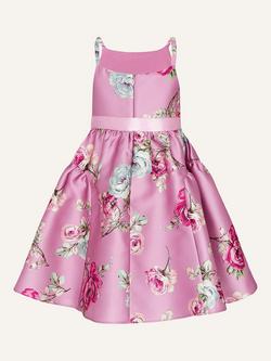 Monsoon Kids' Luna Rose Duchess Twill Dress - view 2, Dusky Pink