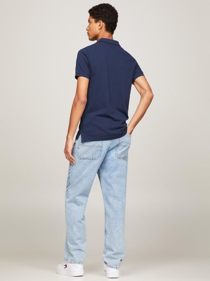 Tommy Hilfiger Slim Polo Shirt Top - view 2, Twilight Navy