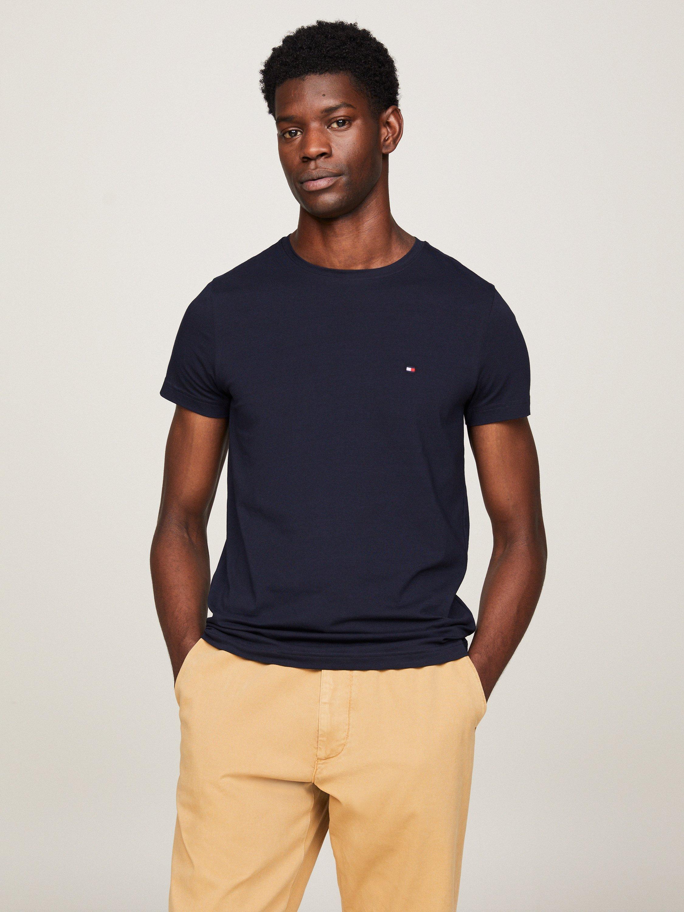Product image 1 of 5, which shows Tommy Hilfiger Core Stretch Extra Slim Fit Crew Neck T-Shirt, Desert Sky, XS