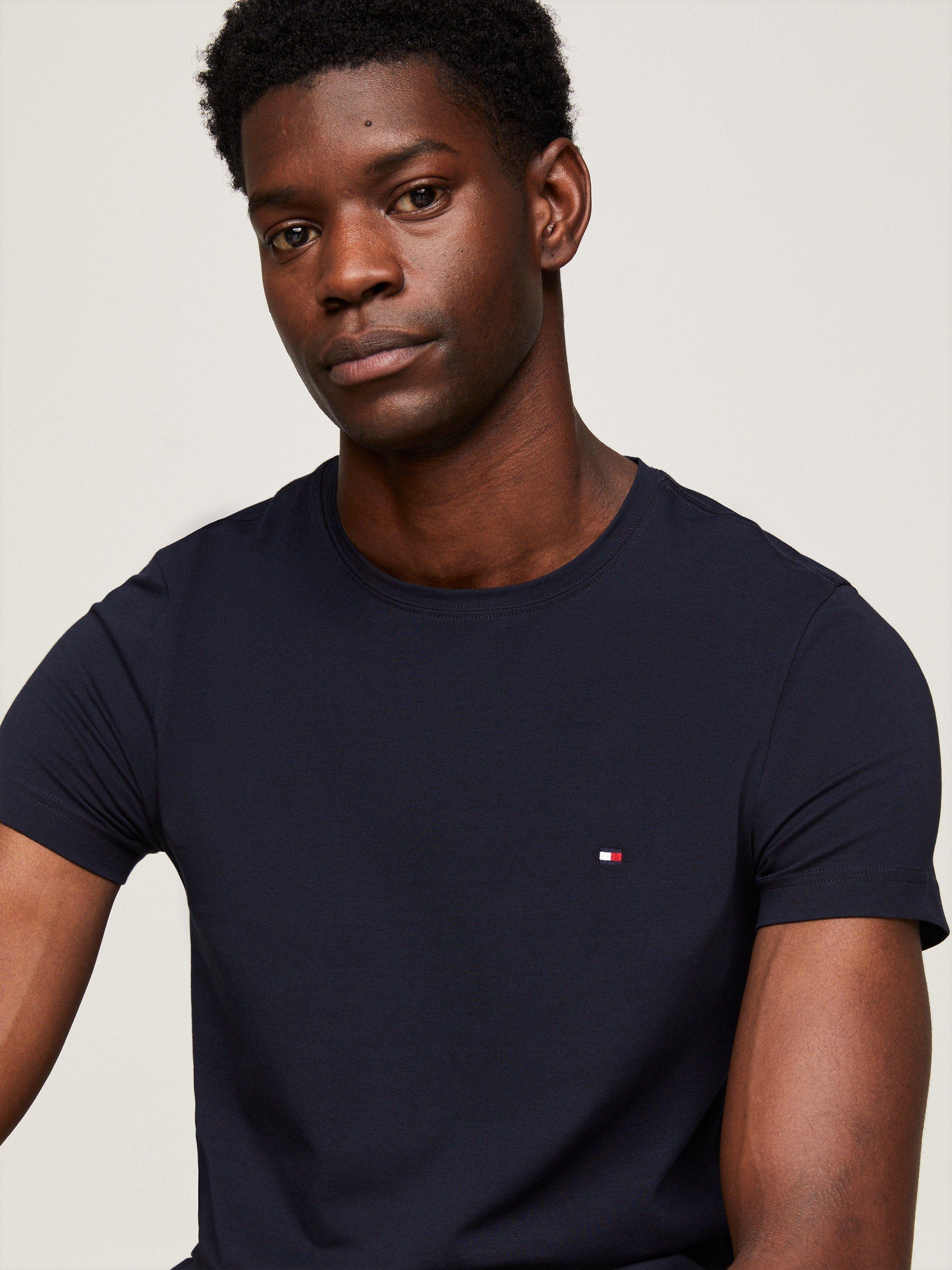 Product image 3 of 5, which shows Tommy Hilfiger Core Stretch Extra Slim Fit Crew Neck T-Shirt, Desert Sky, XS