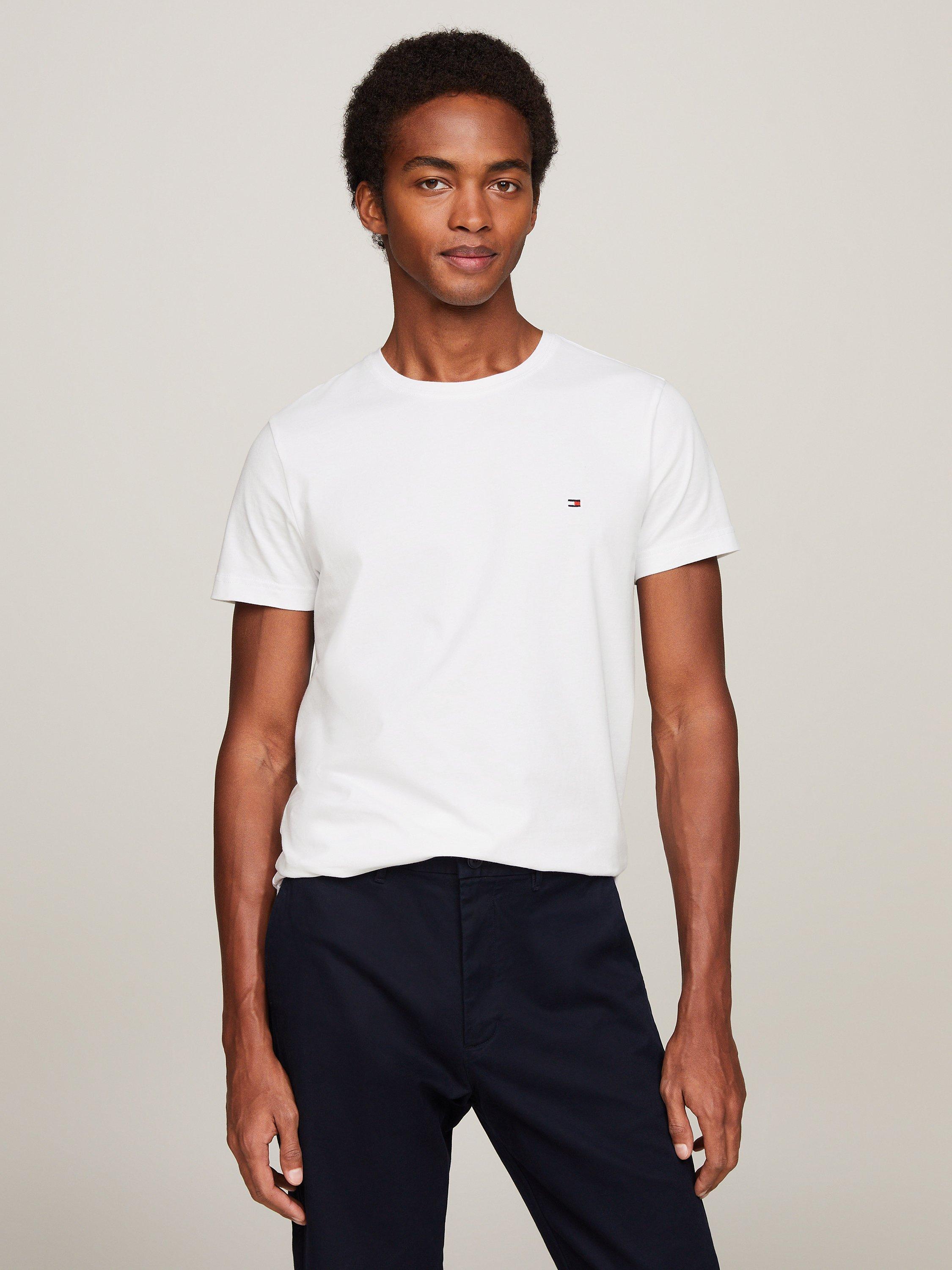 Product image 1 of 5, which shows Tommy Hilfiger Core Stretch Extra Slim Fit Crew Neck T-Shirt, White, XS