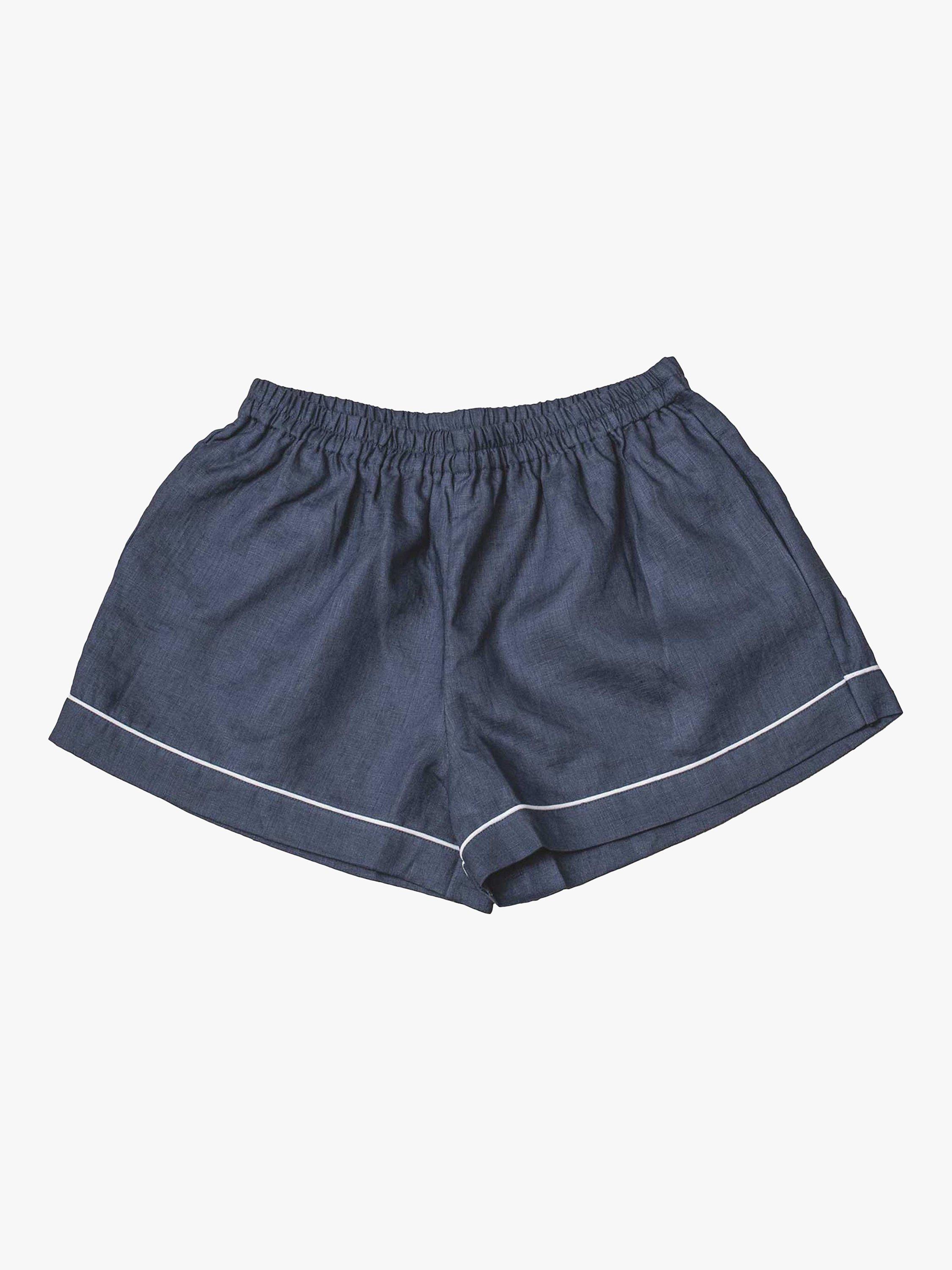 Product image 6 of 6, which shows Piglet in Bed Linen Shortie Pyjama Set, Blueberry, XS
