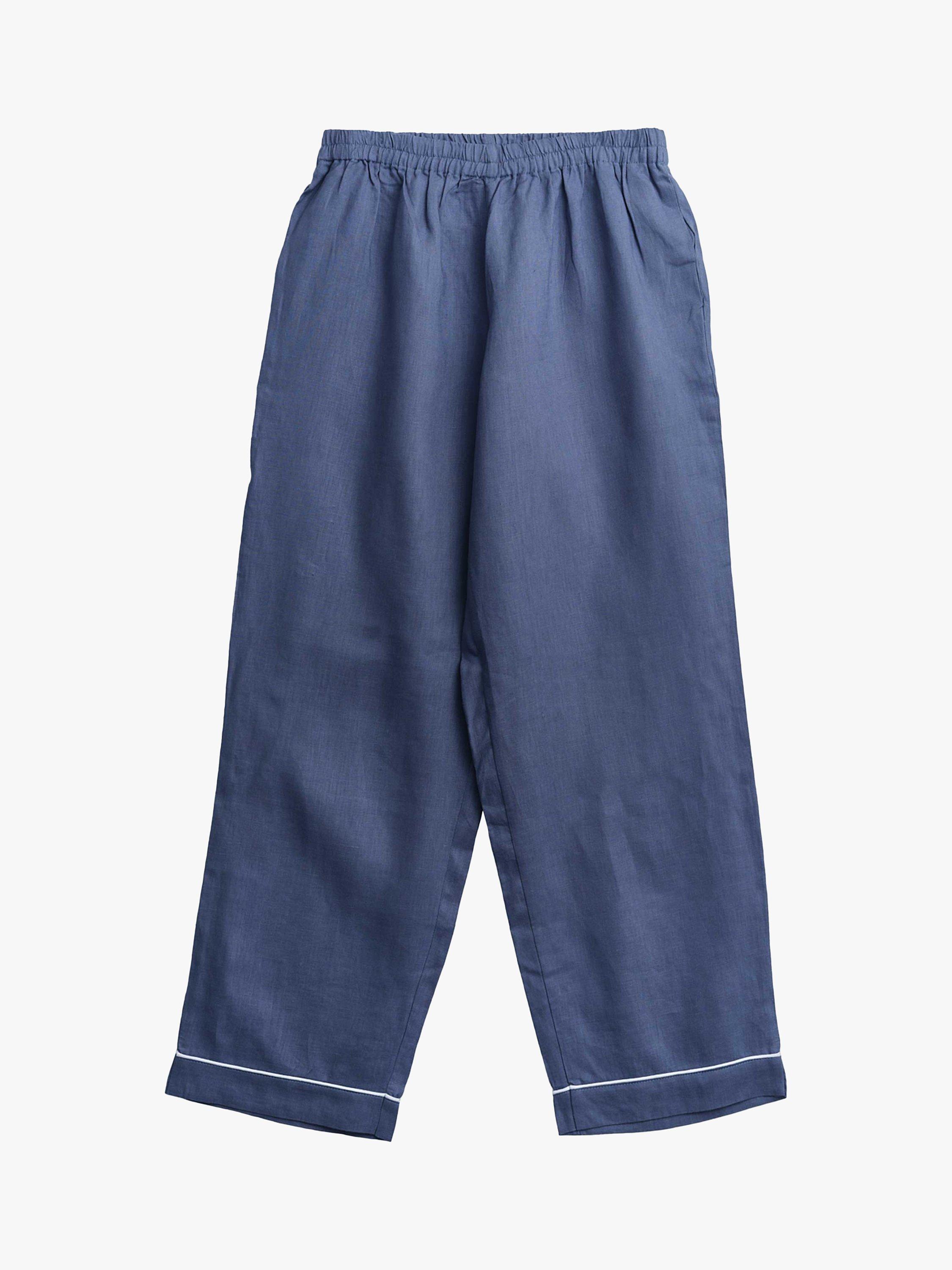 Product image 6 of 8, which shows Piglet in Bed Linen Shirt & Trouser Pyjama Set, Blueberry, XS