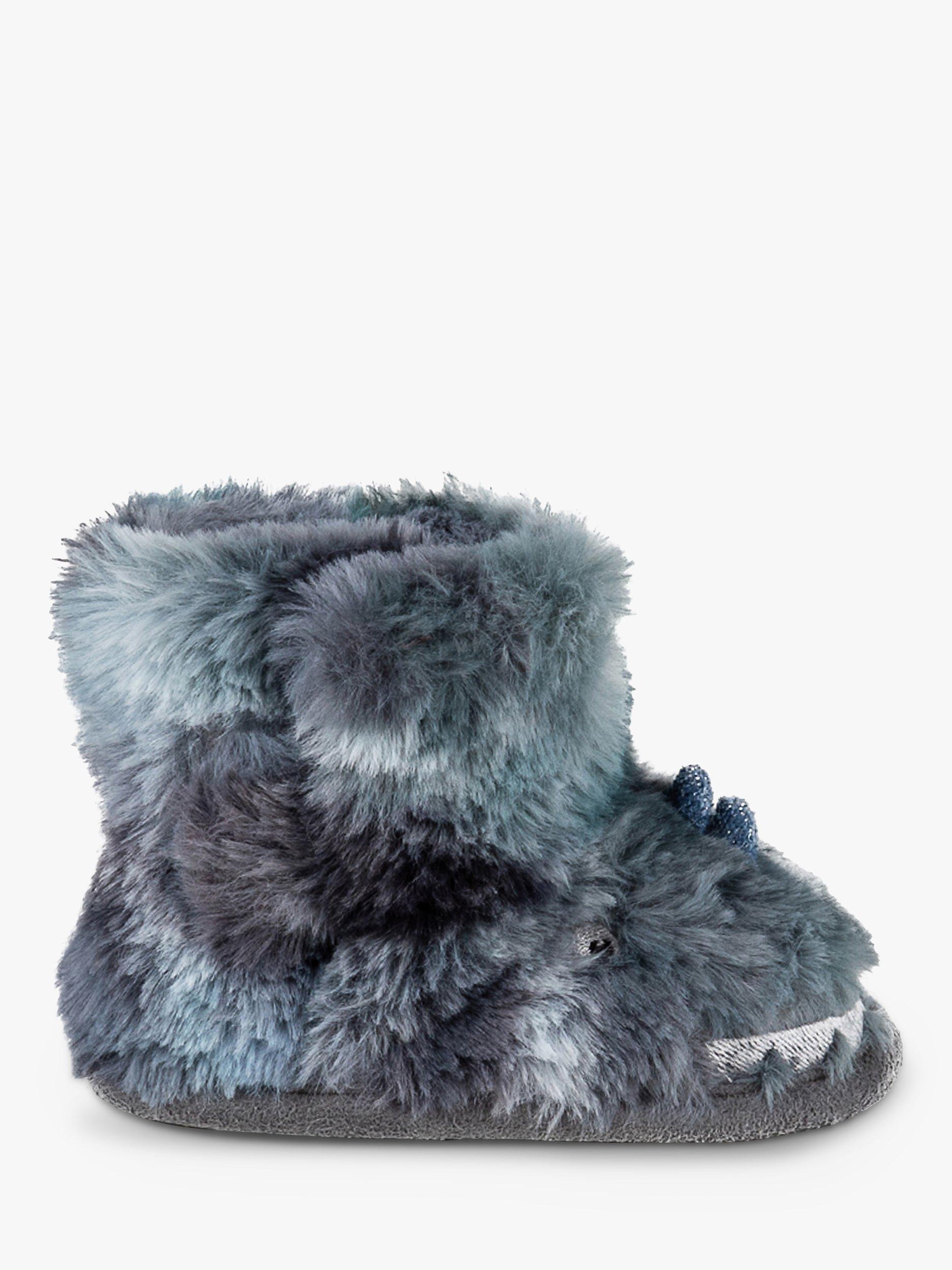 totes Kids Fluffy Dinosaur Slippers