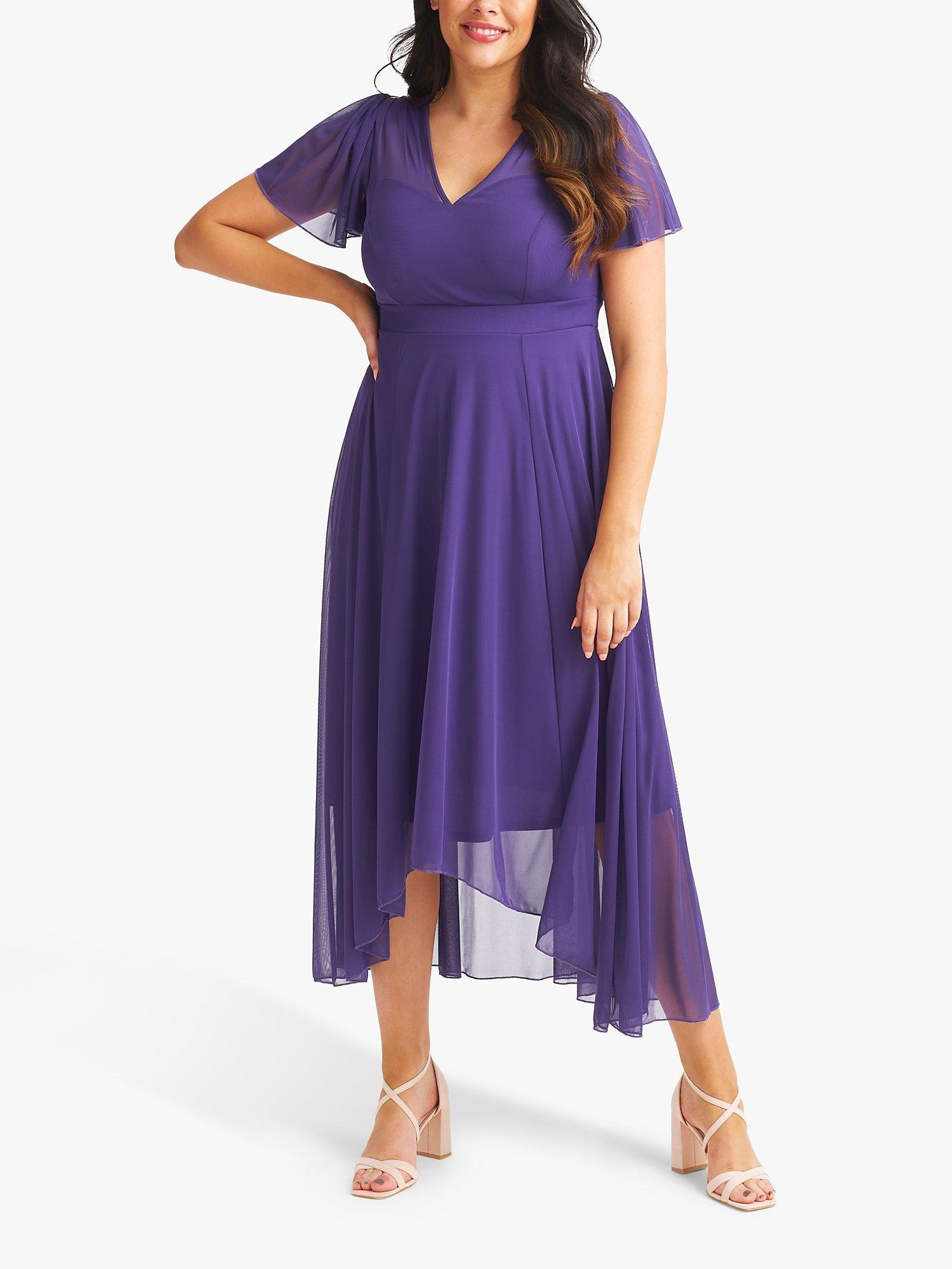 Scarlett & Jo Tilly High Low Hem Midi Dress, Purple