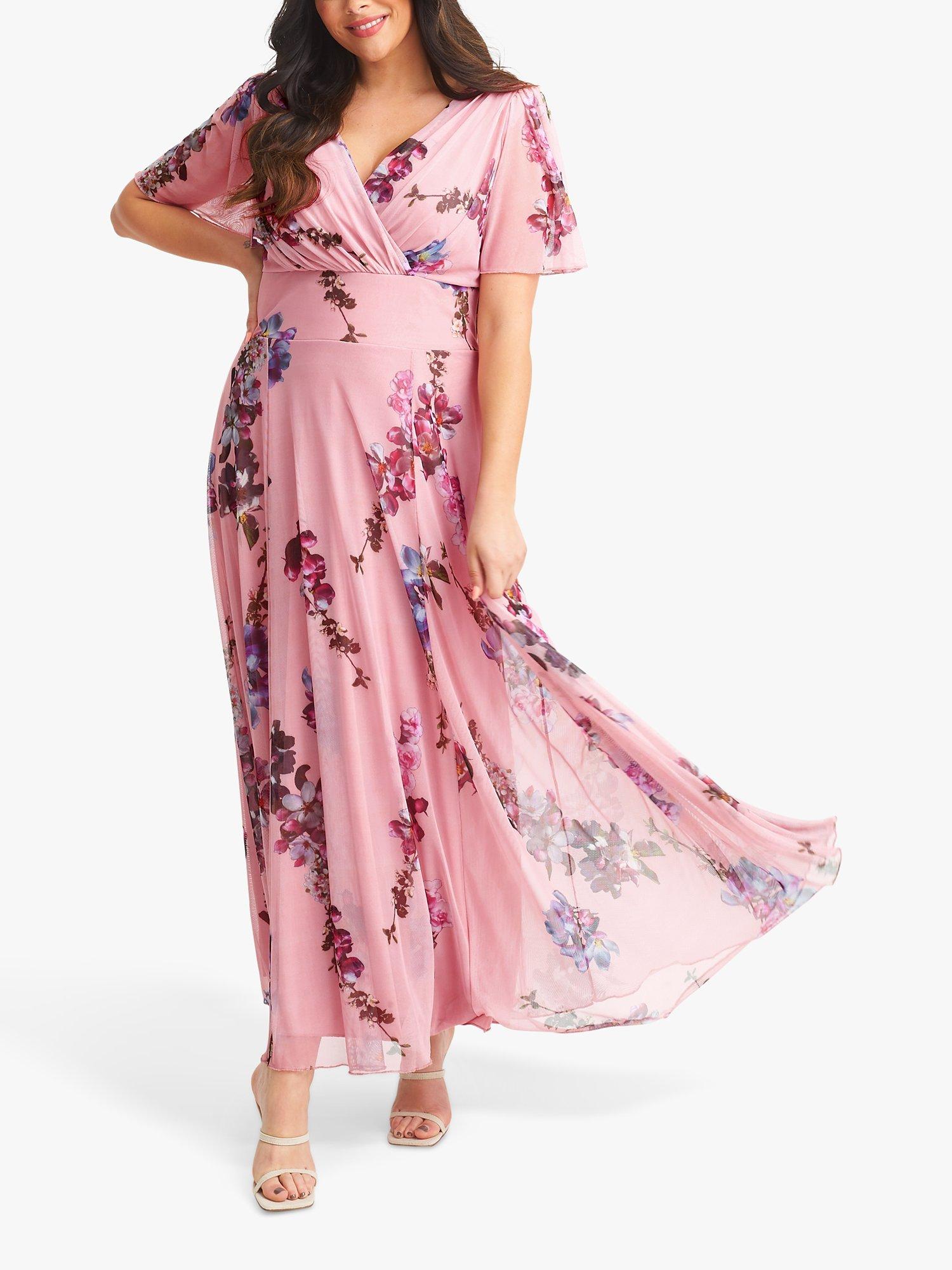 Scarlett & Jo Isabelle Floral Sprig Print Float Sleeve Maxi Dress