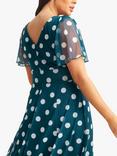 Scarlett & Jo Victoria Spot Print Angel Sleeve Midi Dress