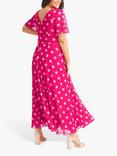 Scarlett & Jo Isabelle Spot Print Float Sleeve Maxi Dress, Pink