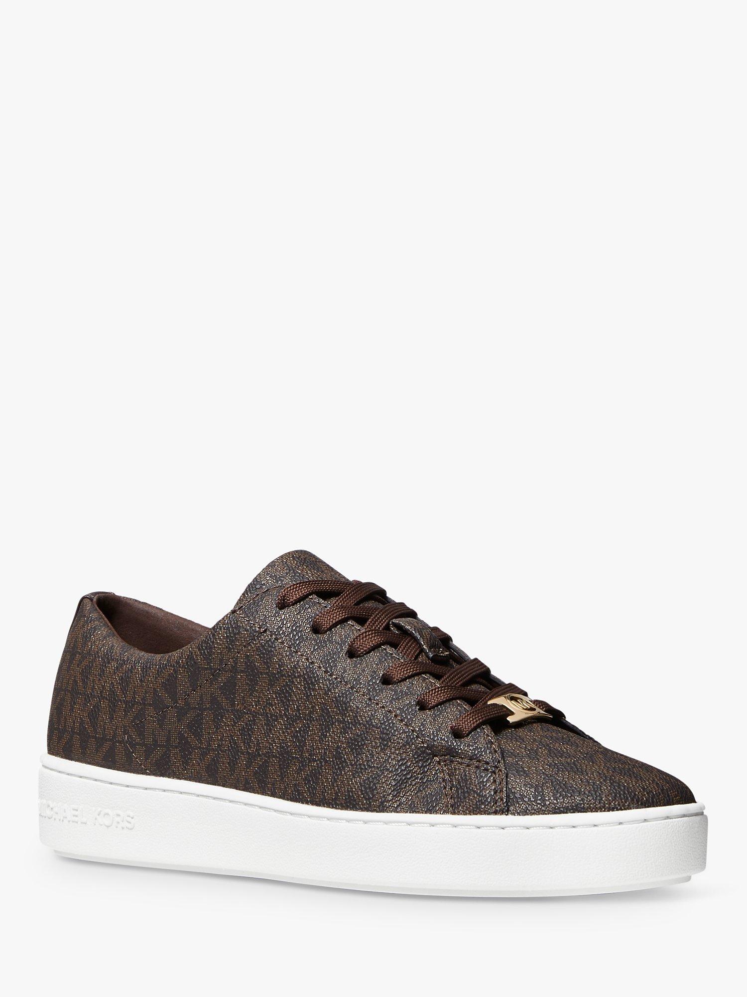 Michael Kors Keaton Logo Low Top Trainers, Brown, 4