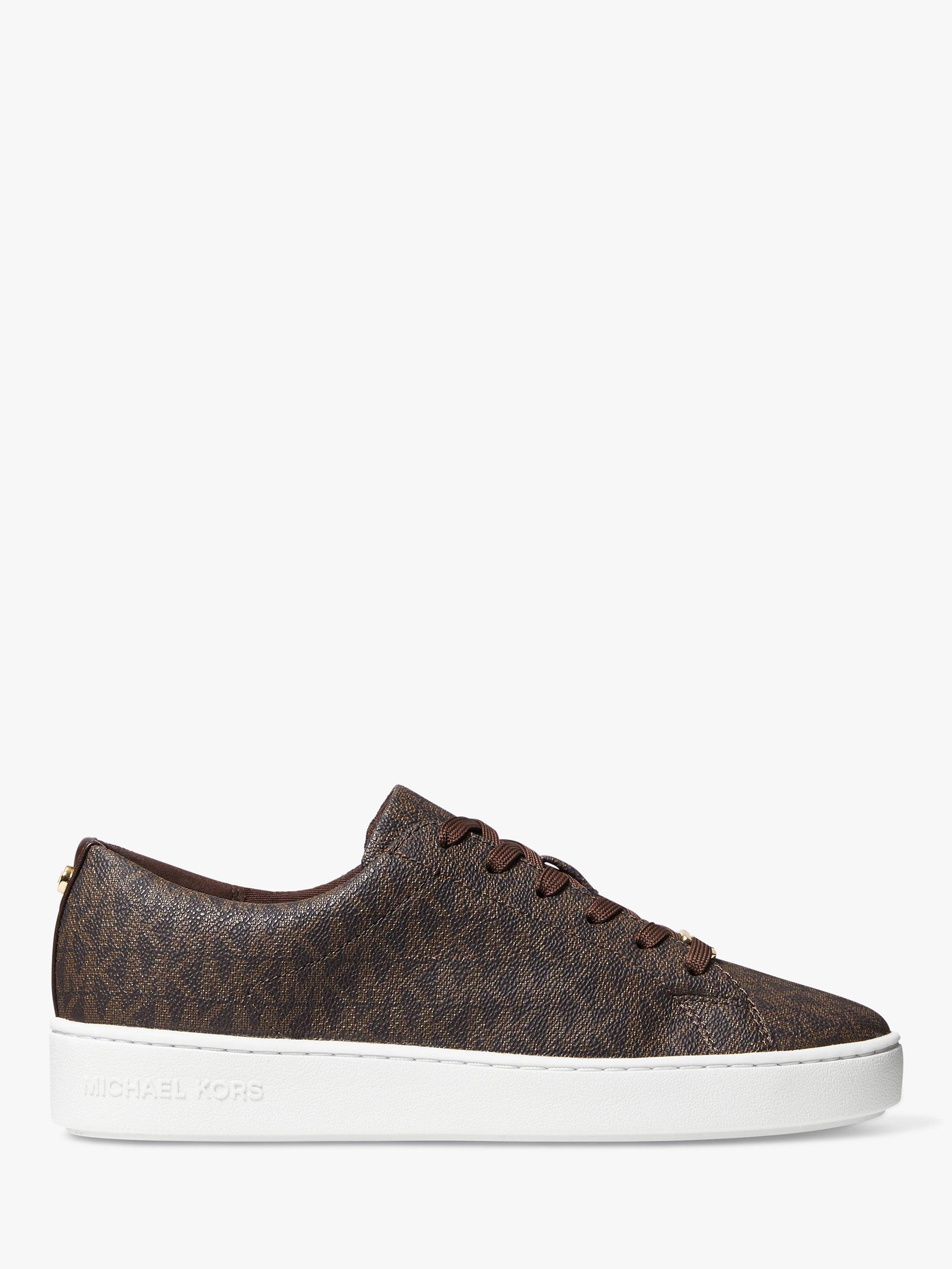 Michael Kors Keaton Logo Low Top Trainers, Brown, 4