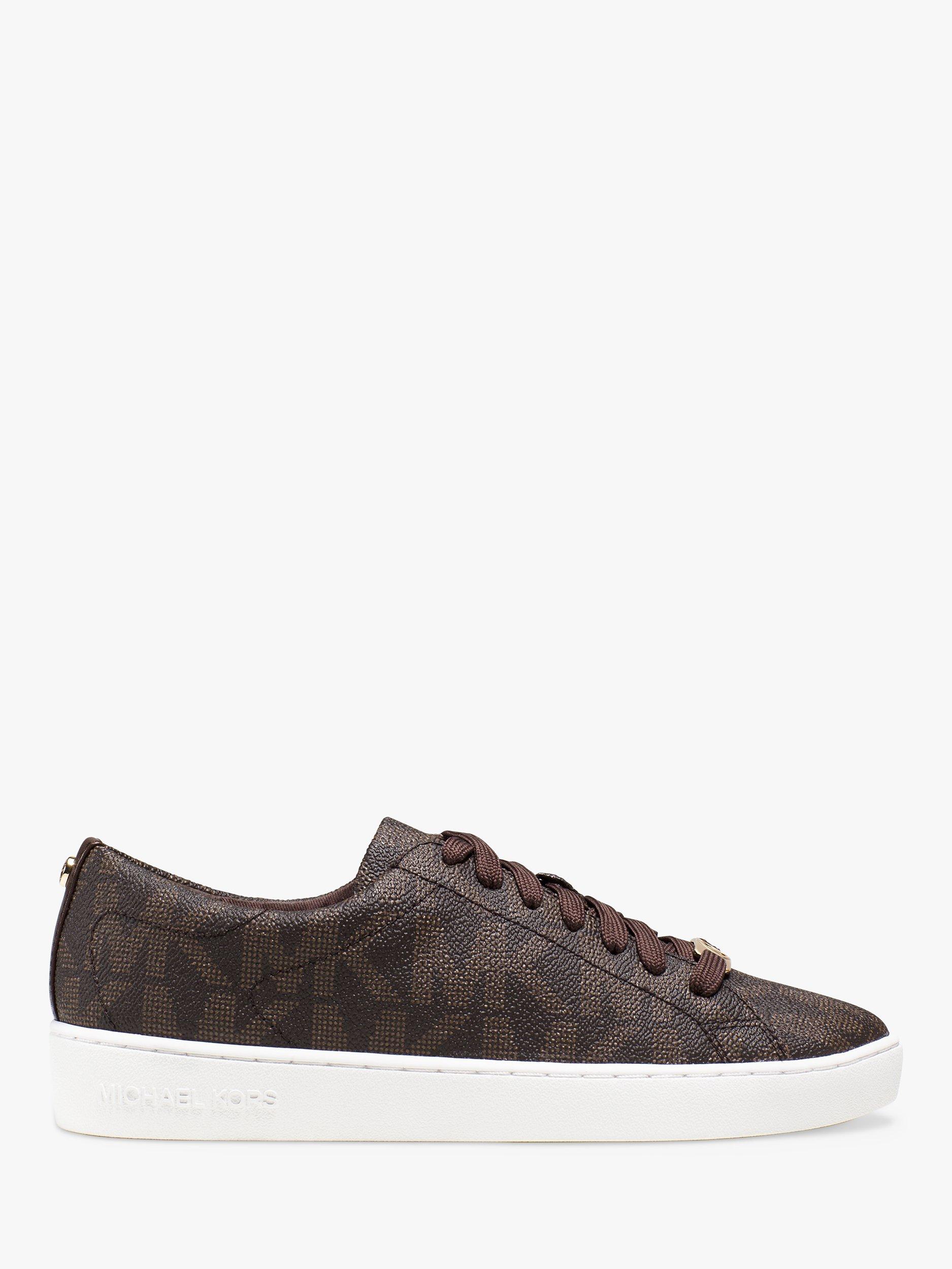 Michael Kors Keaton Logo Low Top Trainers, Brown, 4