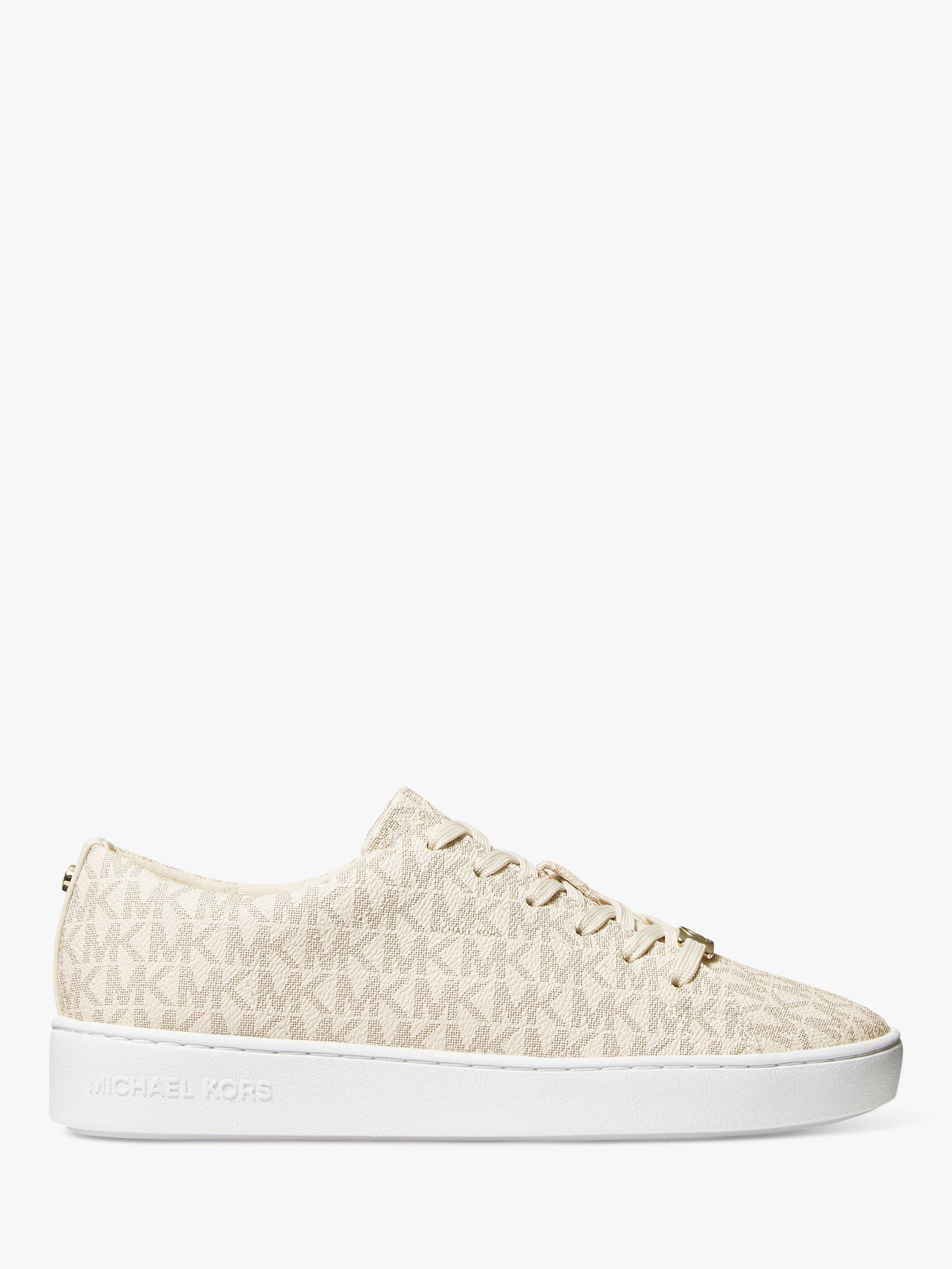 Michael Kors Keaton Leather Low Top Trainers Vanilla