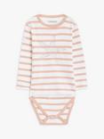 Brothers & Sisters Kids' Organic Cotton Breton Starfish Stripe Top, White/Pink