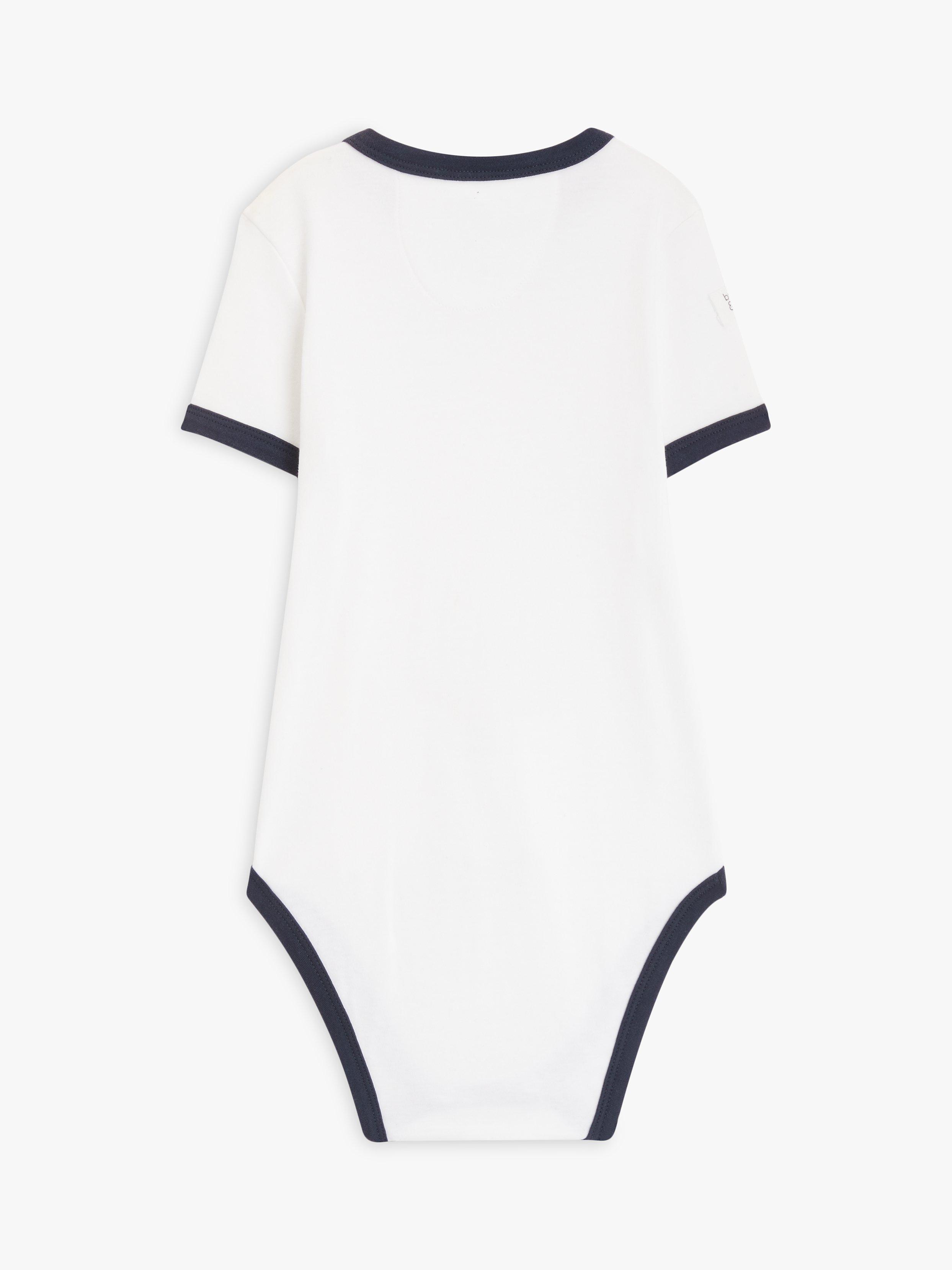 Product image 2 of 4, which shows Brothers & Sisters Kids' Organic Cotton Short Sleeve T-Shirt, White/Navy, 3-4 years