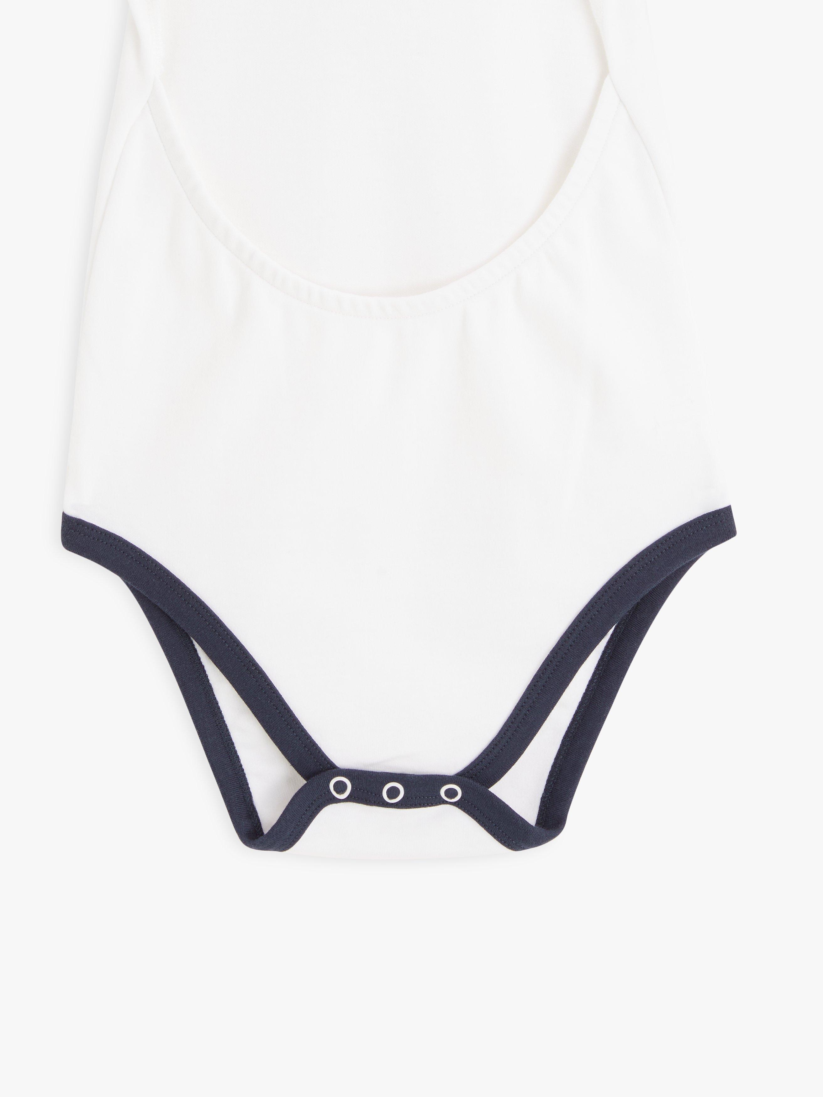 Product image 4 of 4, which shows Brothers & Sisters Kids' Organic Cotton Short Sleeve T-Shirt, White/Navy, 3-4 years
