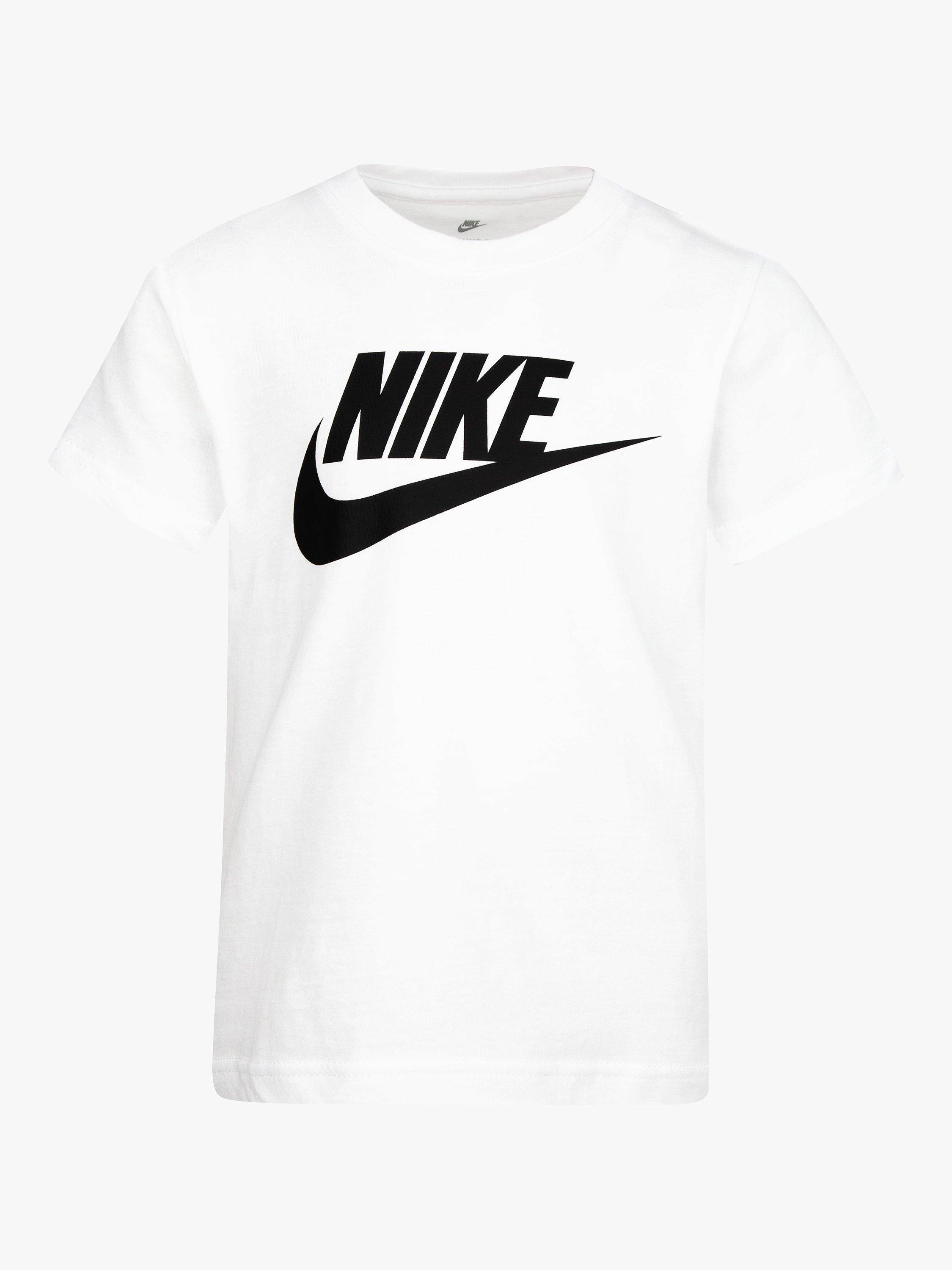 Nike Kids' Logo Short Sleeve T-Shirt, 001 White
