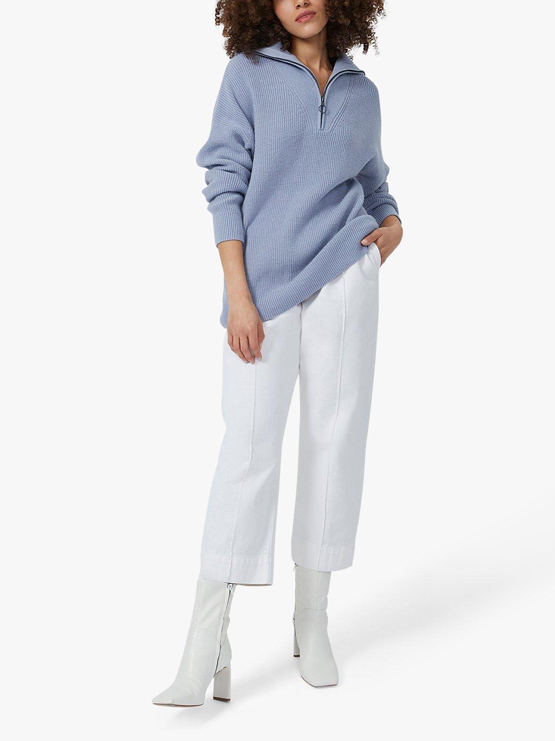 Great Plains Winter Comfort Half Zip Jumper, Dusky Cornflower 