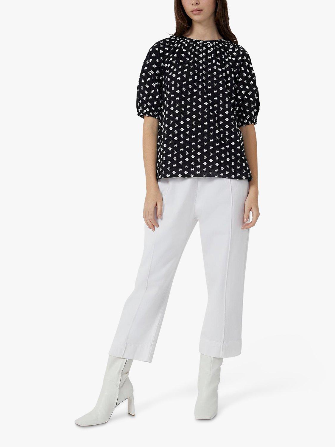 Great Plains Lena Floral Top, Black/White