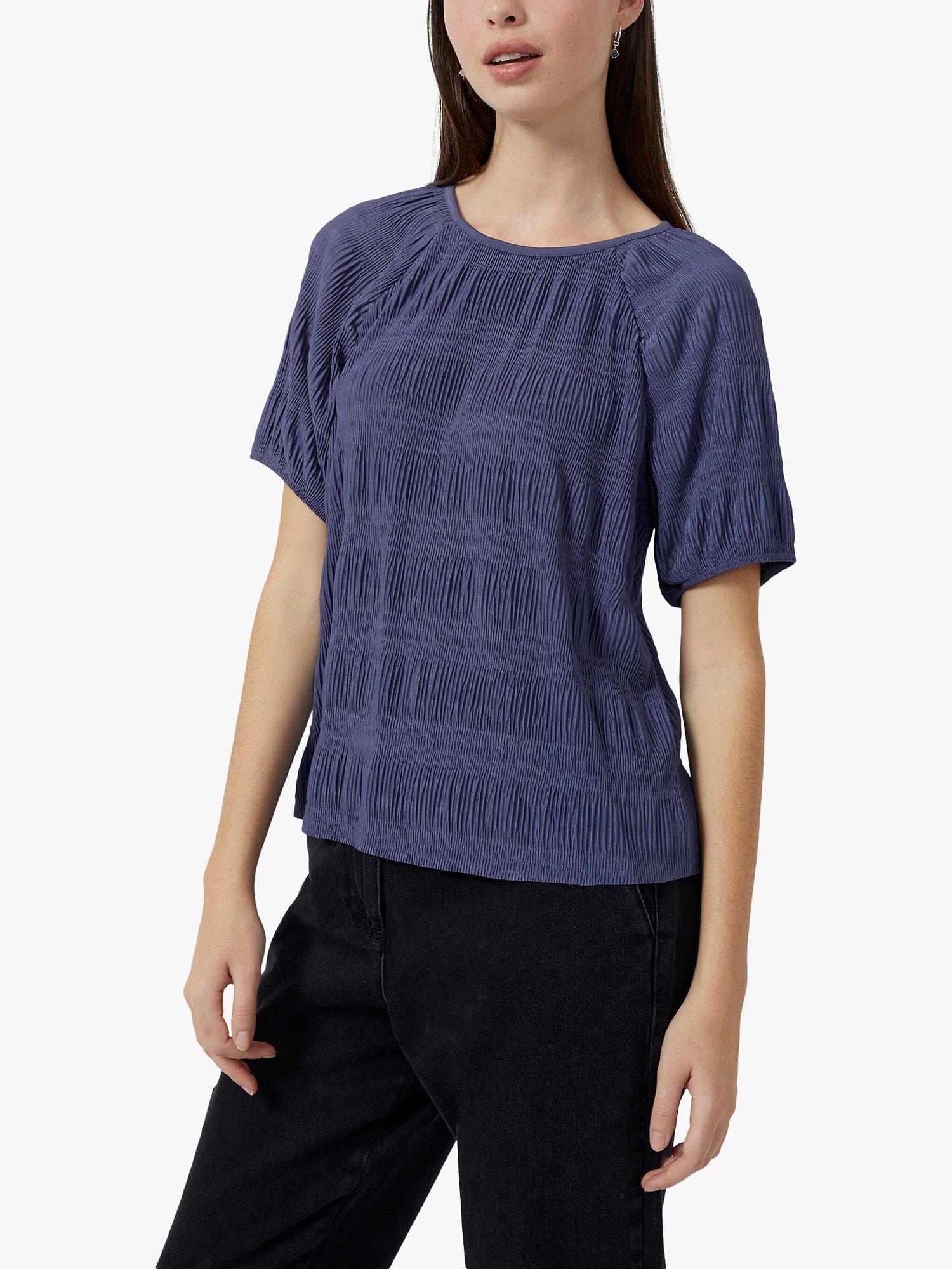 Product image 1 of 1, which shows Great Plains Ruffle Pleat Top, Slate Blue, 12
