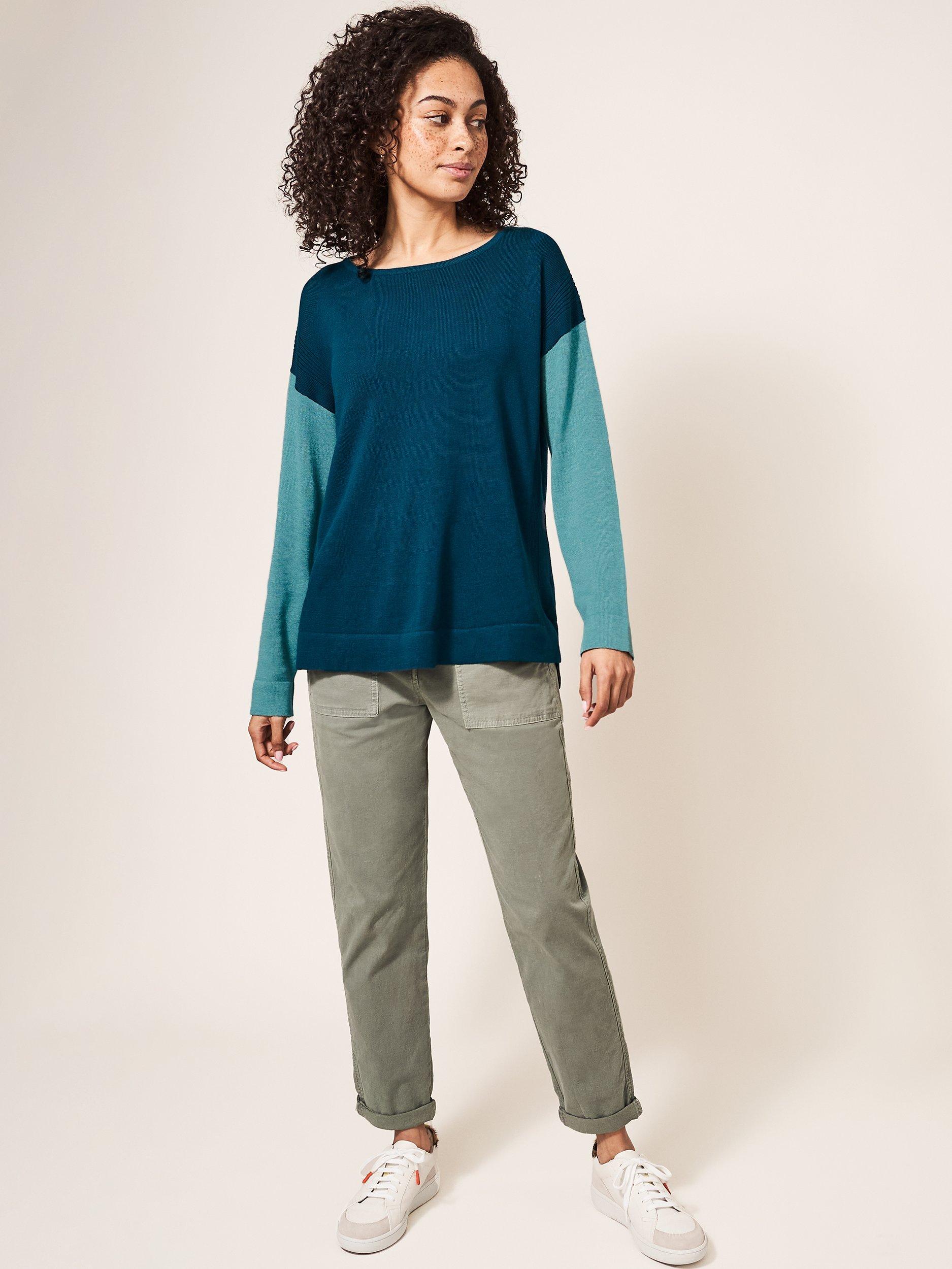 White Stuff Olivia Colour Block Crew Neck Jumper