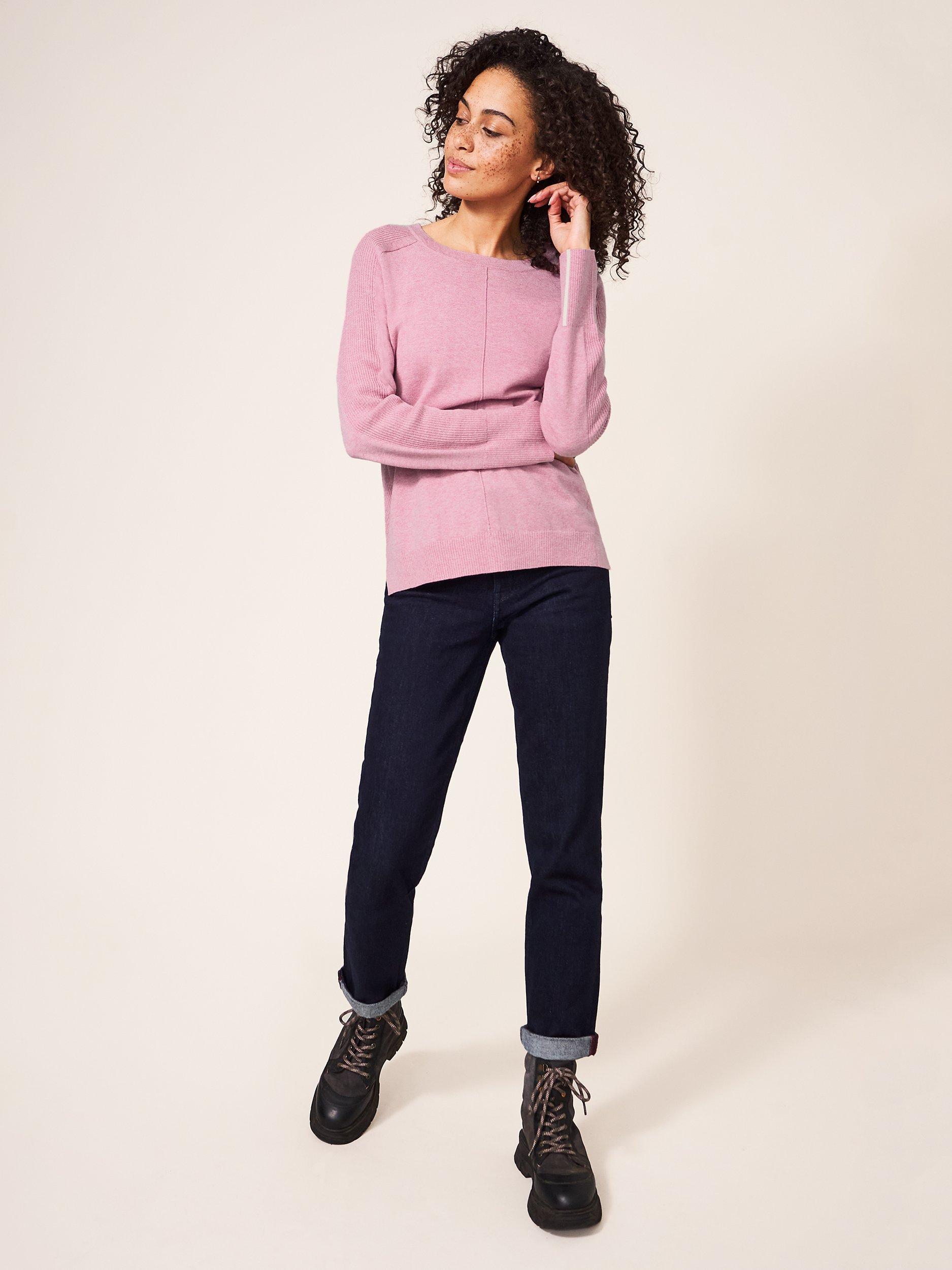 White Stuff Urban Crew Neck Jumper, Dusky Pink, 6
