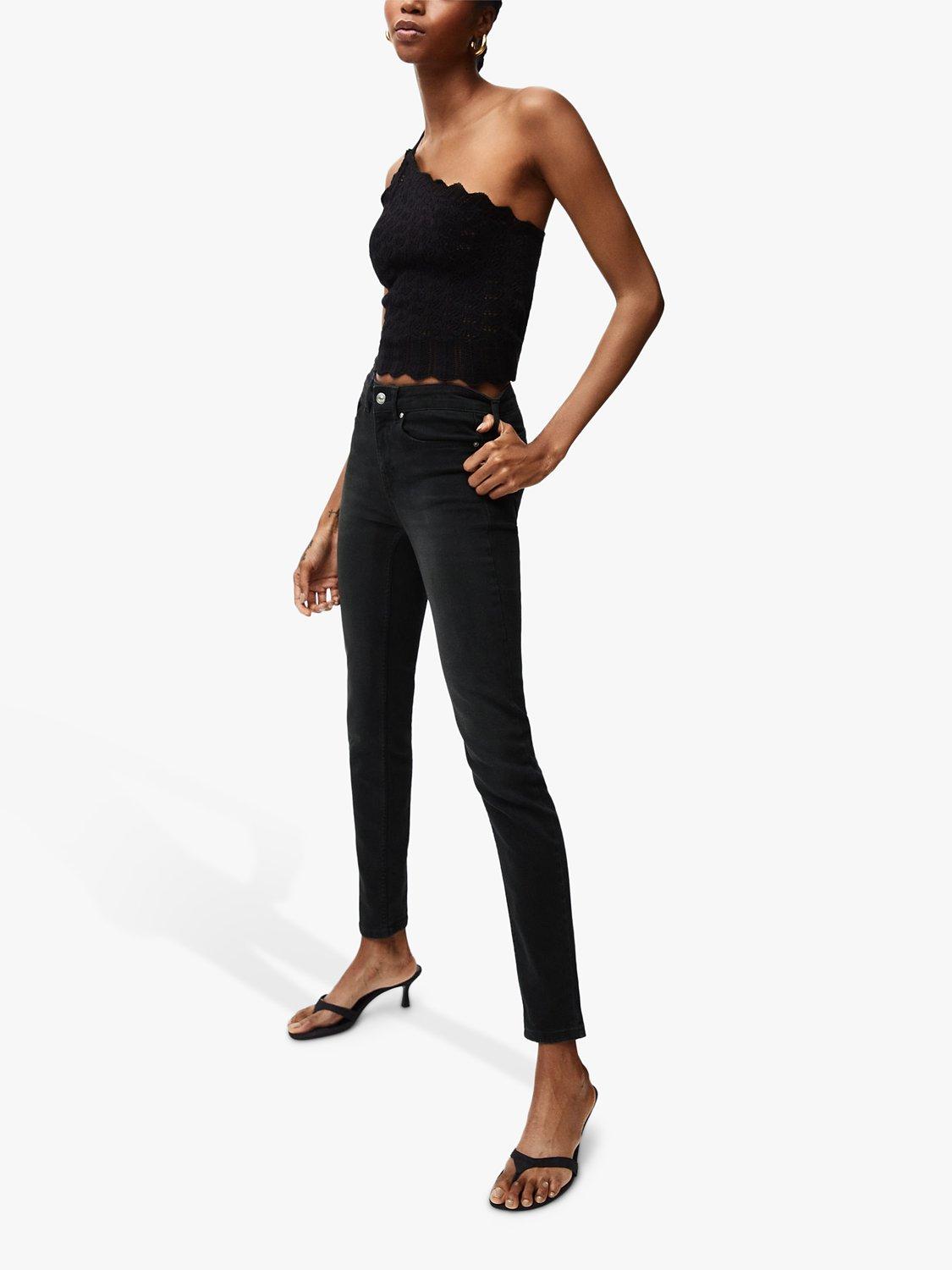 Product image 4 of 9, which shows Mango Push Up Skinny Jeans, Black, 8