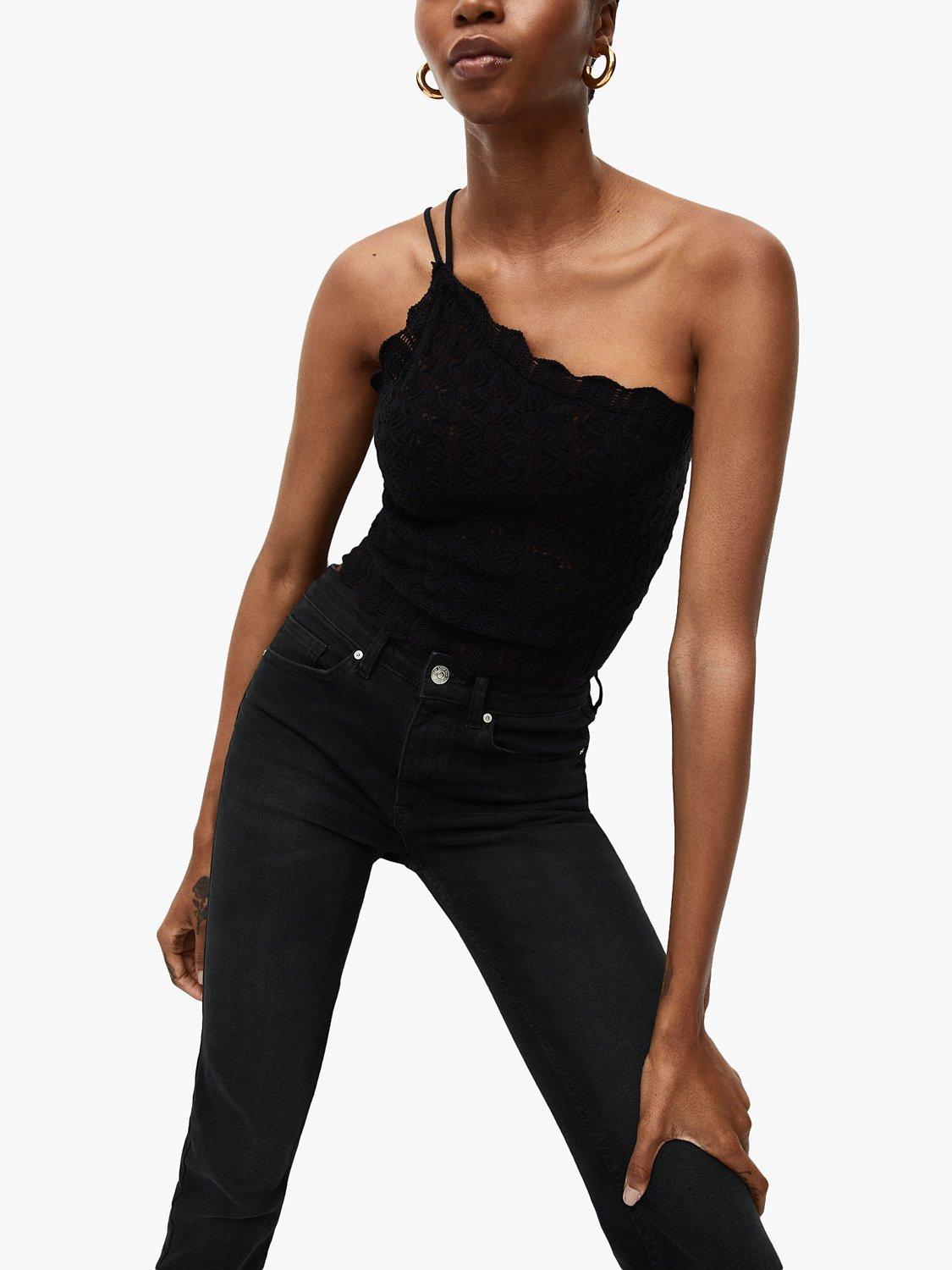 Product image 5 of 9, which shows Mango Push Up Skinny Jeans, Black, 8