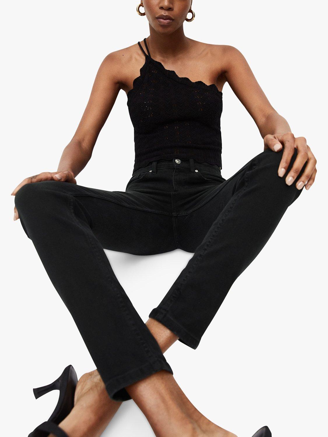 Product image 6 of 9, which shows Mango Push Up Skinny Jeans, Black, 8