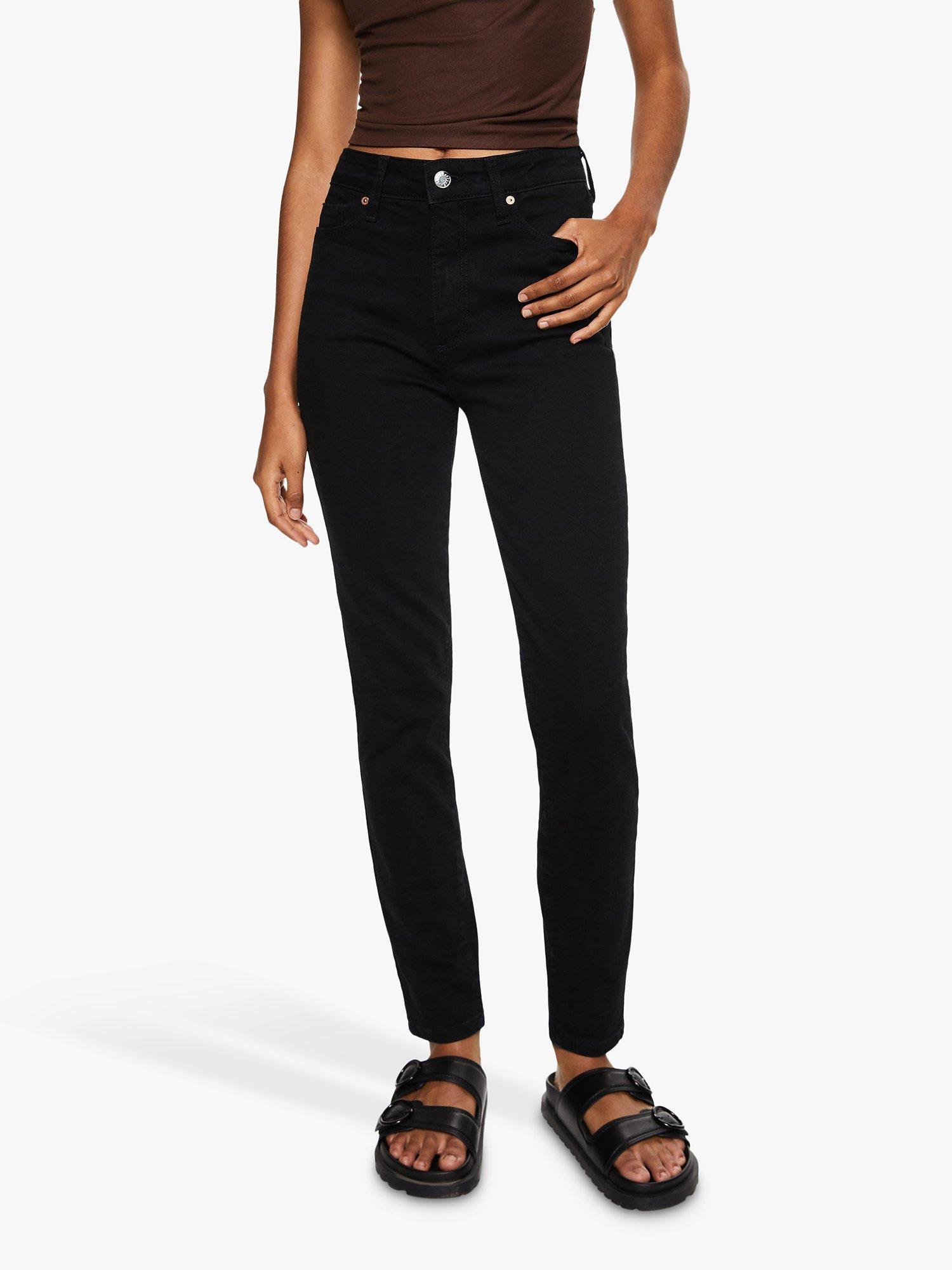 Product image 1 of 9, which shows Mango Anne High Waist Skinny Jeans, Black, 10