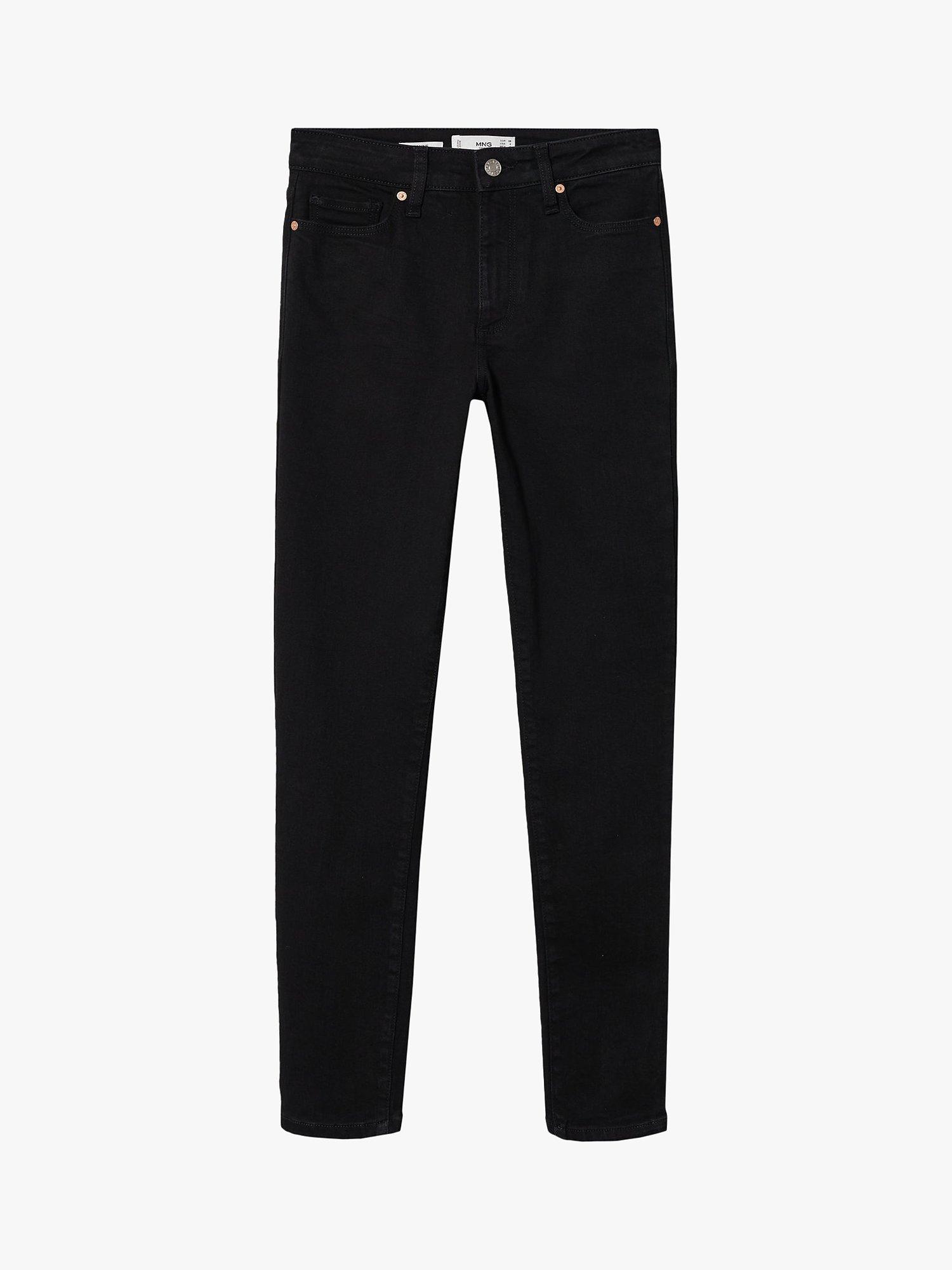 Product image 3 of 9, which shows Mango Anne High Waist Skinny Jeans, Black, 10