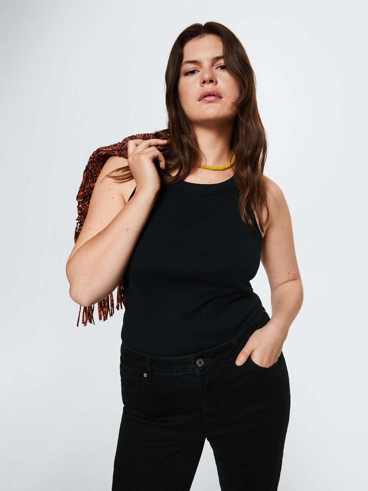 Product image 7 of 9, which shows Mango Anne High Waist Skinny Jeans, Black, 10
