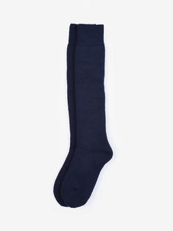 Barbour Wool Blend Wellington Knee Socks, Navy