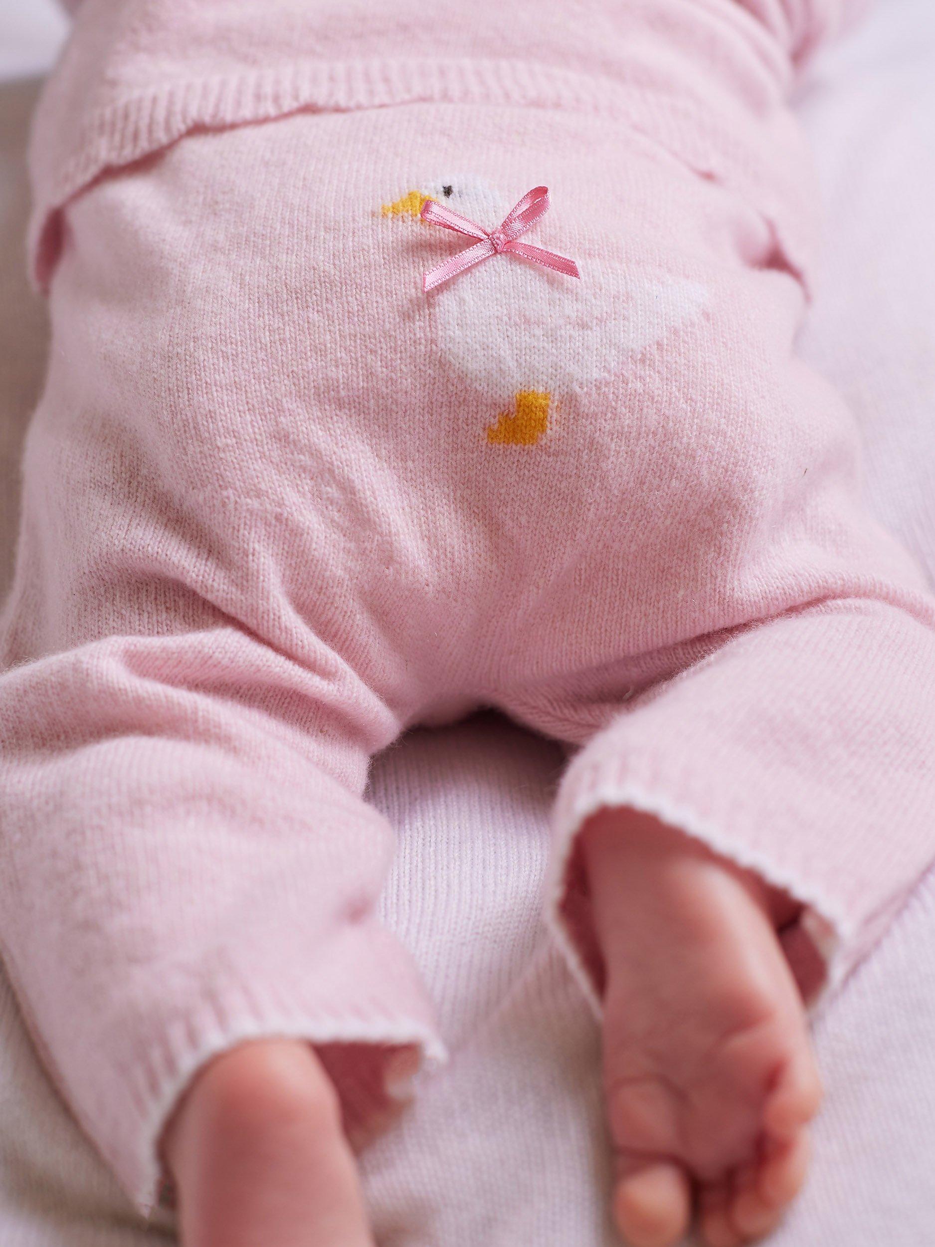 Trotters Baby Jemima Duck Cashmere Blend Leggings, Pale Pink
