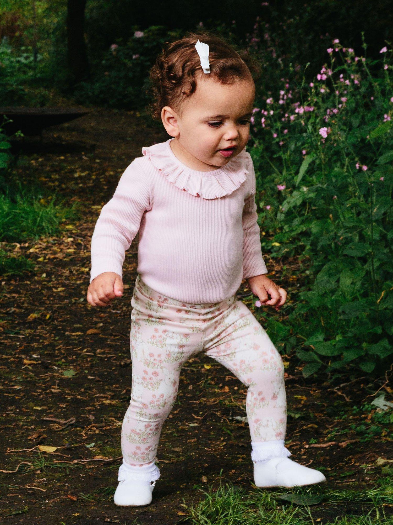 Product image 3 of 3, which shows Trotters Baby Grace Willow Collar Bodysuit, Dusty Pink, 3-6 months